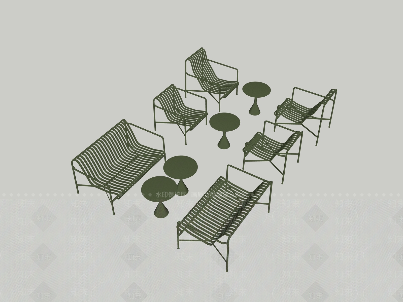 现代极简景观座椅SU模型下载【ID:1183757830】