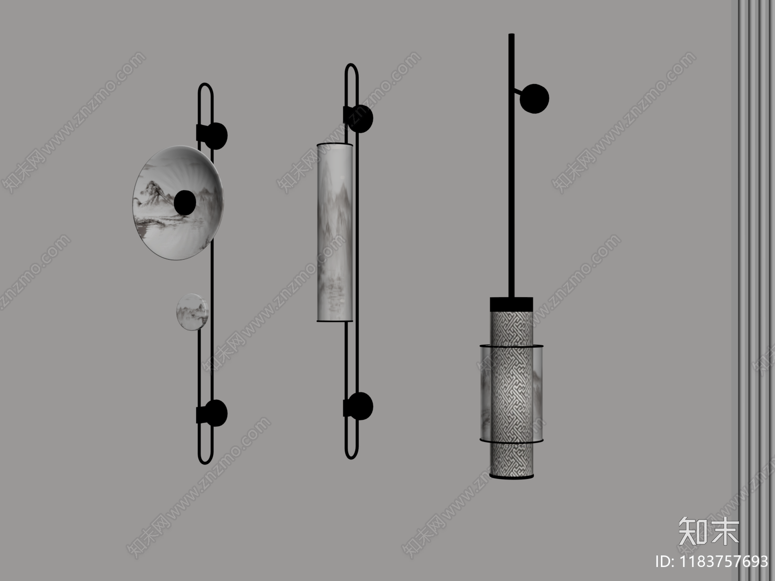 现代壁灯SU模型下载【ID:1183757693】