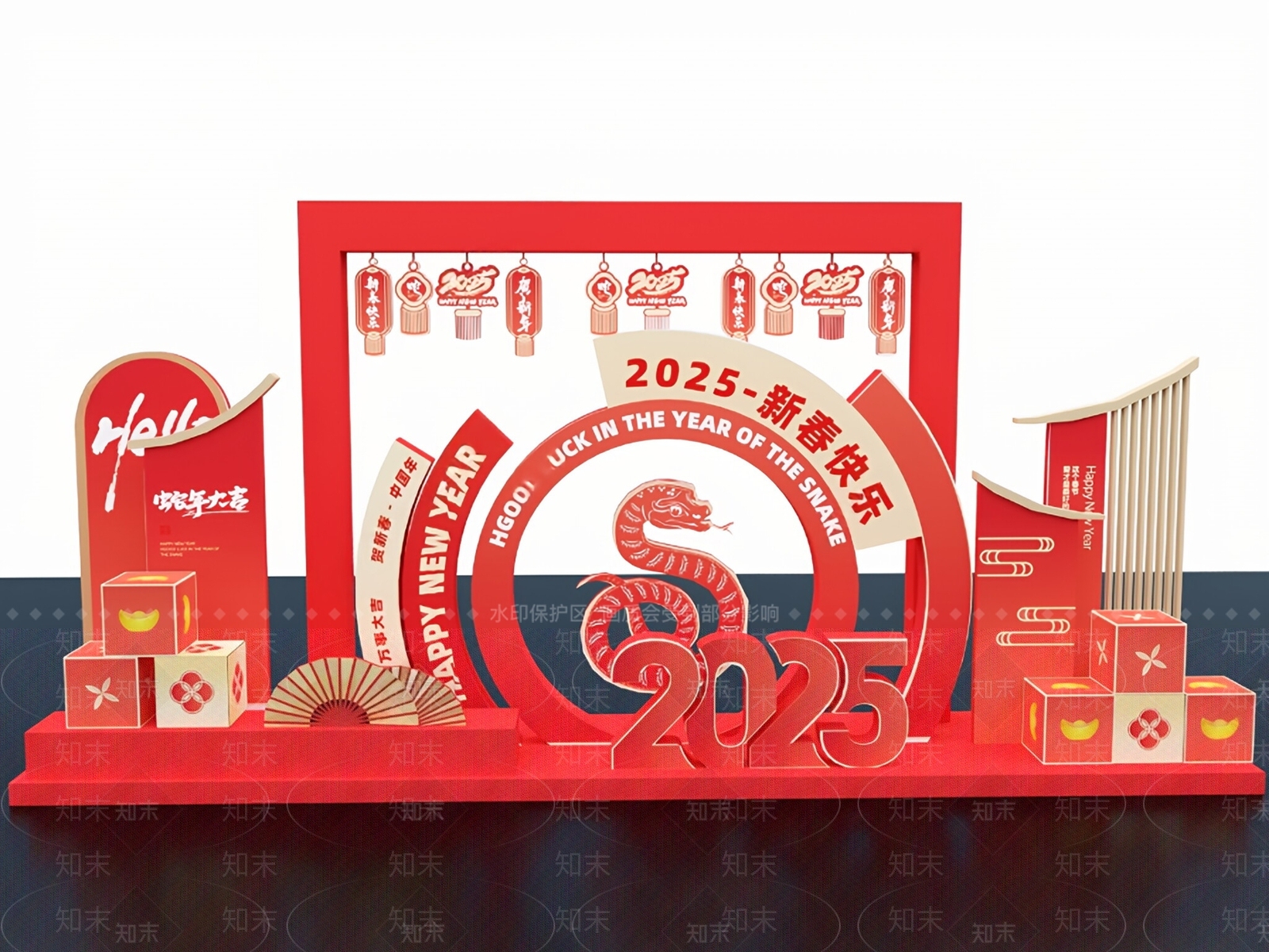 新中式美陈3D模型下载【ID:1183758614】