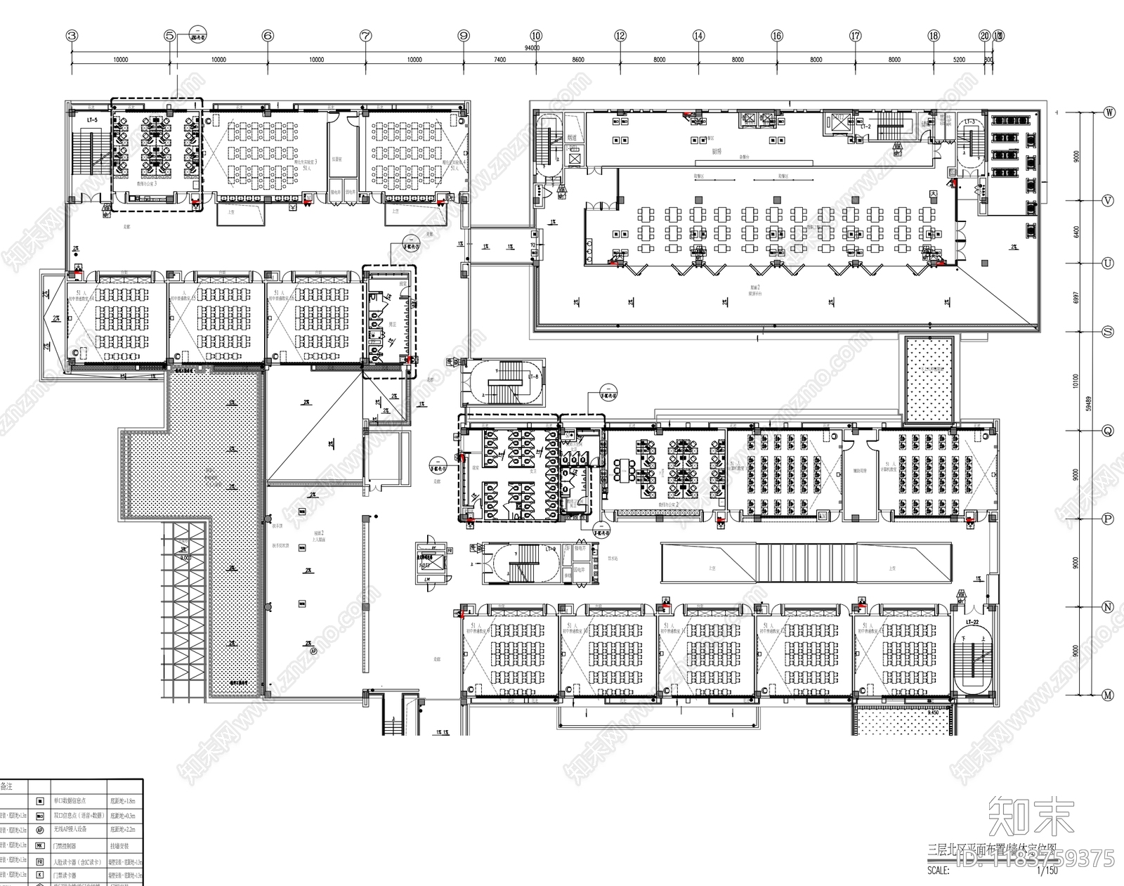 现代学校cad施工图下载【ID:1183759375】