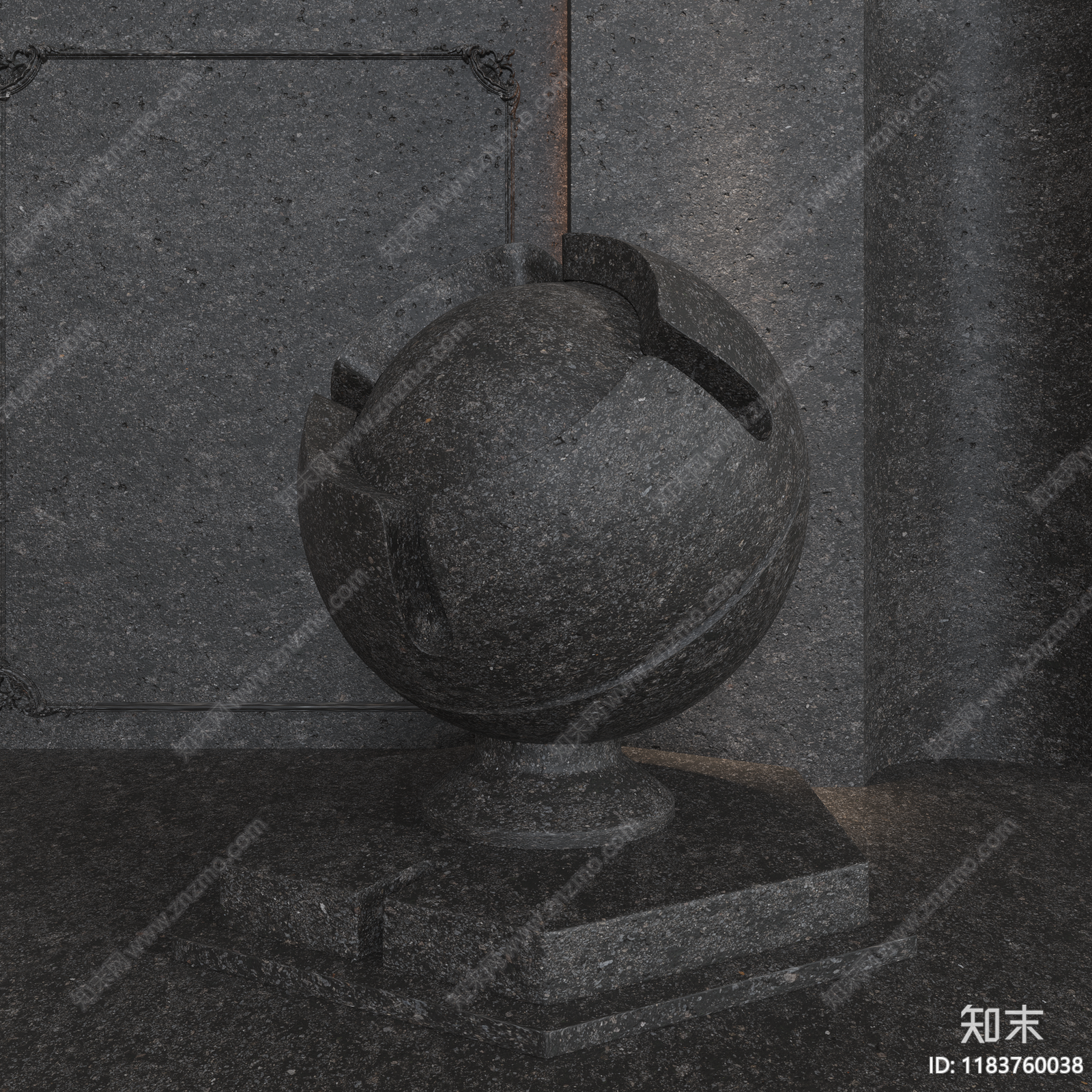 黑色洞石贴图下载【ID:1183760038】