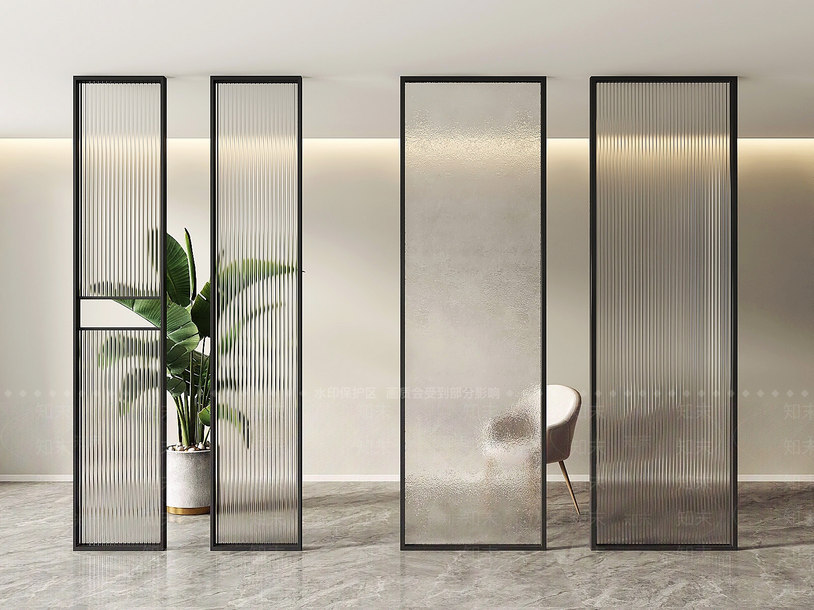 现代屏风SU模型下载【ID:1183791383】