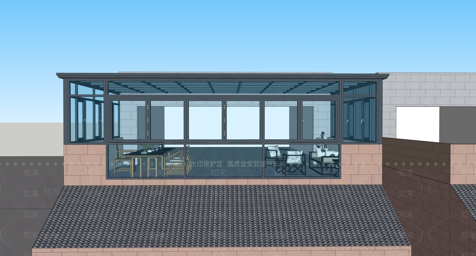 现代小公建SU模型下载【ID:1183793385】