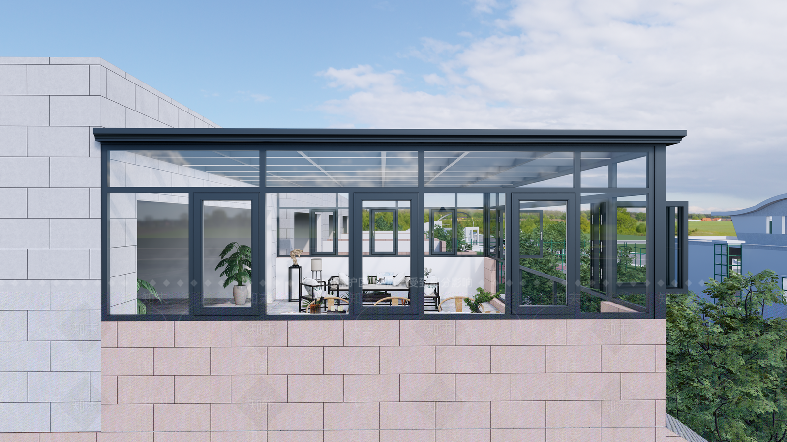 现代小公建SU模型下载【ID:1183793385】