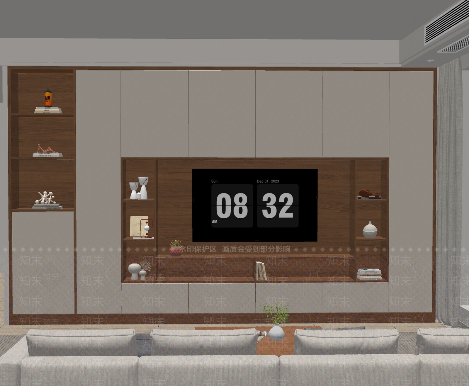 现代电视柜SU模型下载【ID:1183795387】