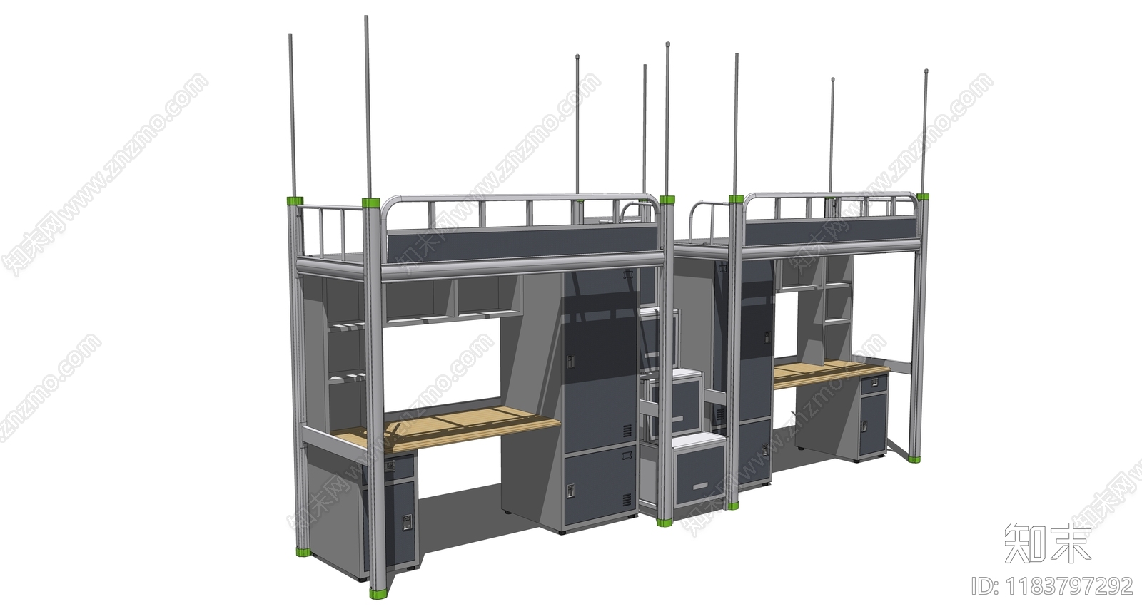 现代简约上下床SU模型下载【ID:1183797292】