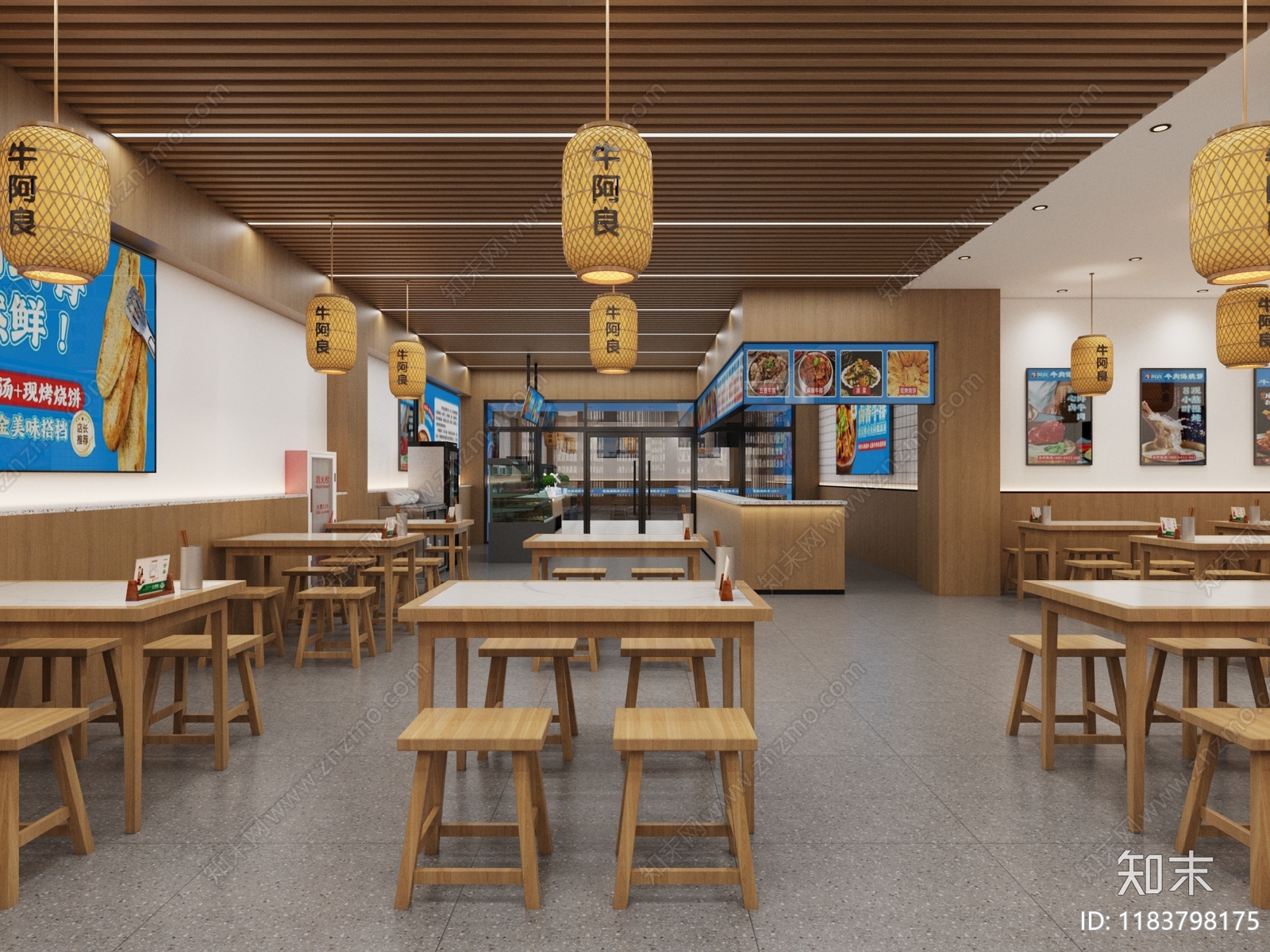 新中式快餐店3D模型下载【ID:1183798175】