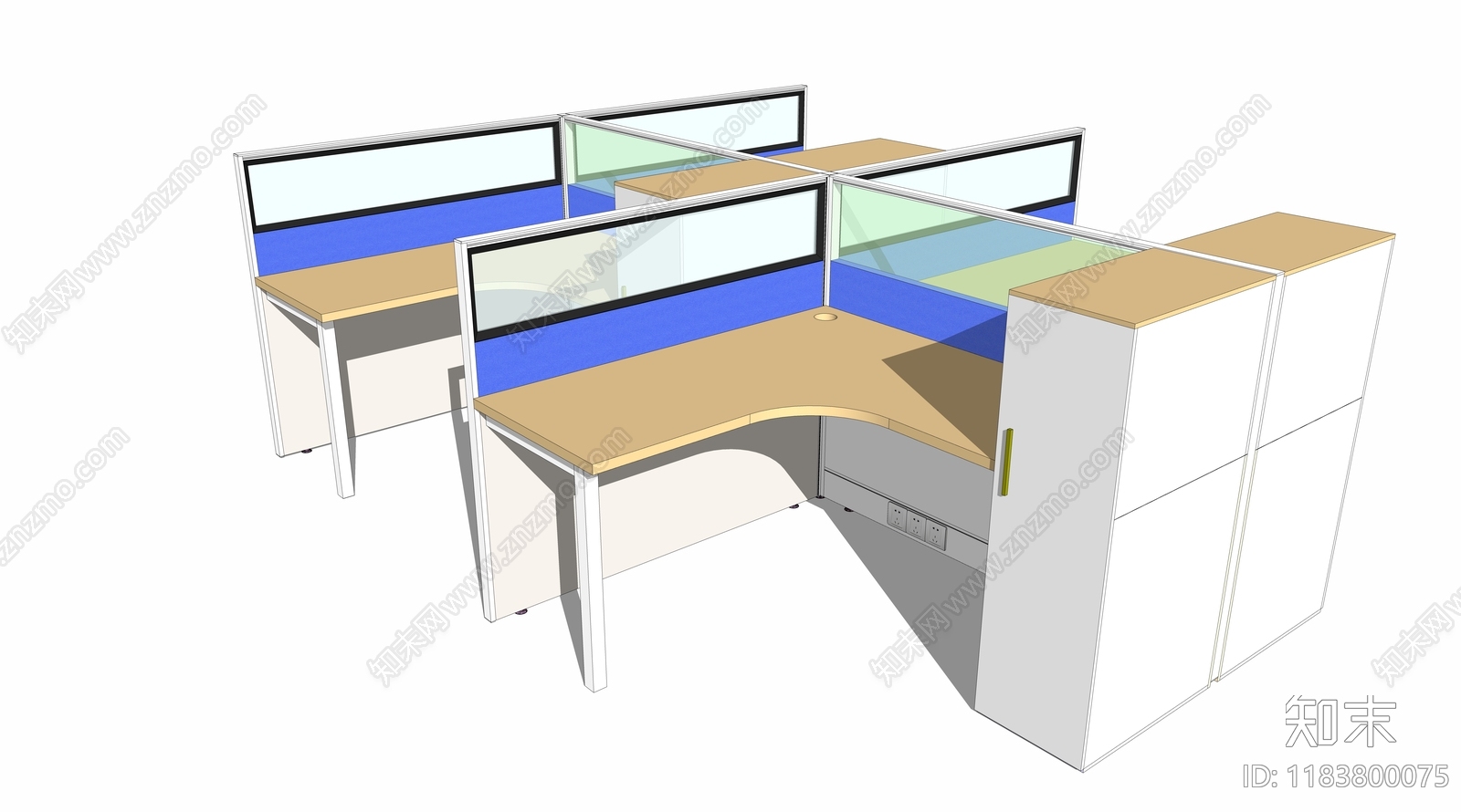 现代办公桌SU模型下载【ID:1183800075】