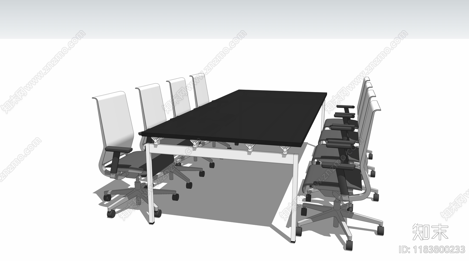 现代会议桌椅SU模型下载【ID:1183800233】