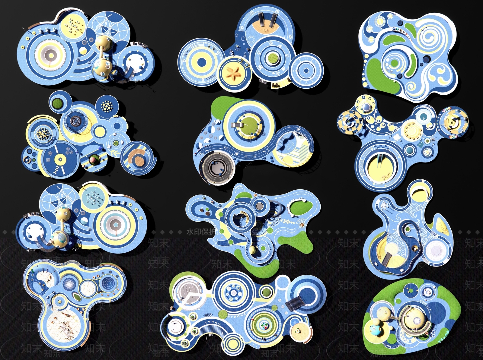 现代儿童游乐区3D模型下载【ID:1183801597】