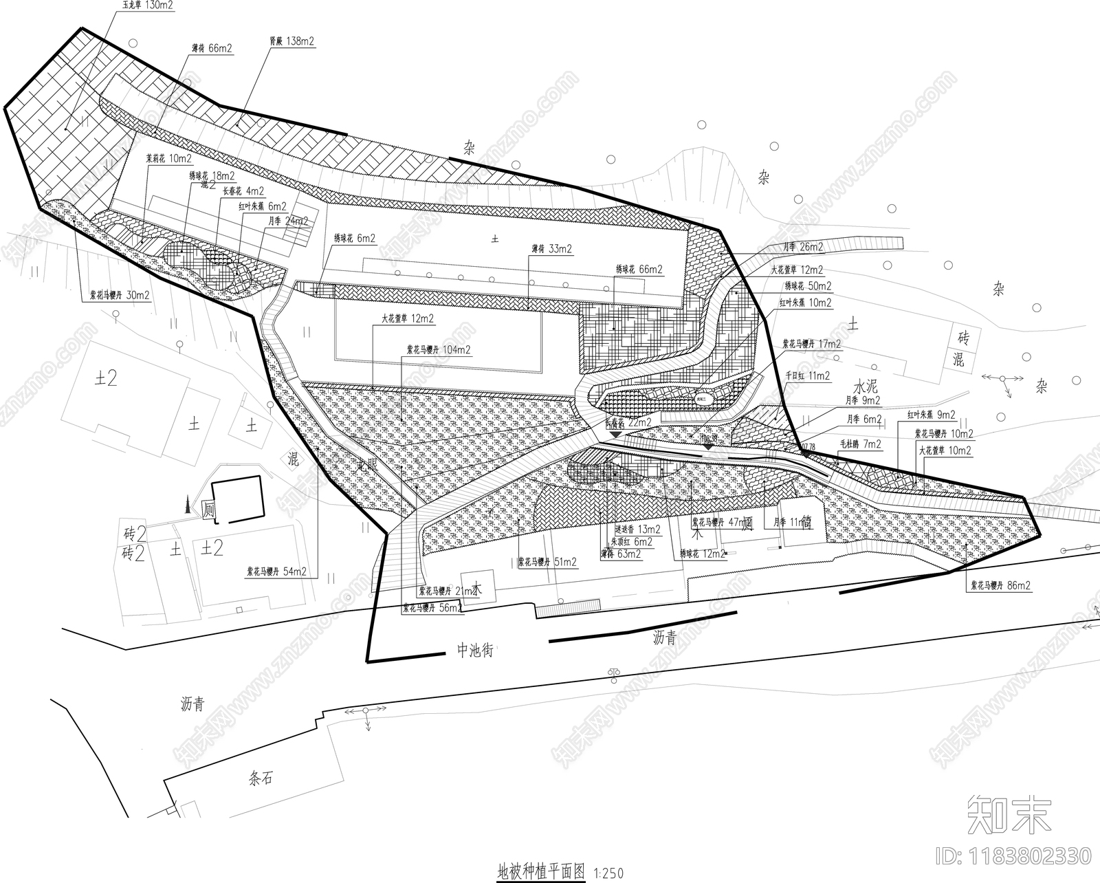 景观平面图cad施工图下载【ID:1183802330】