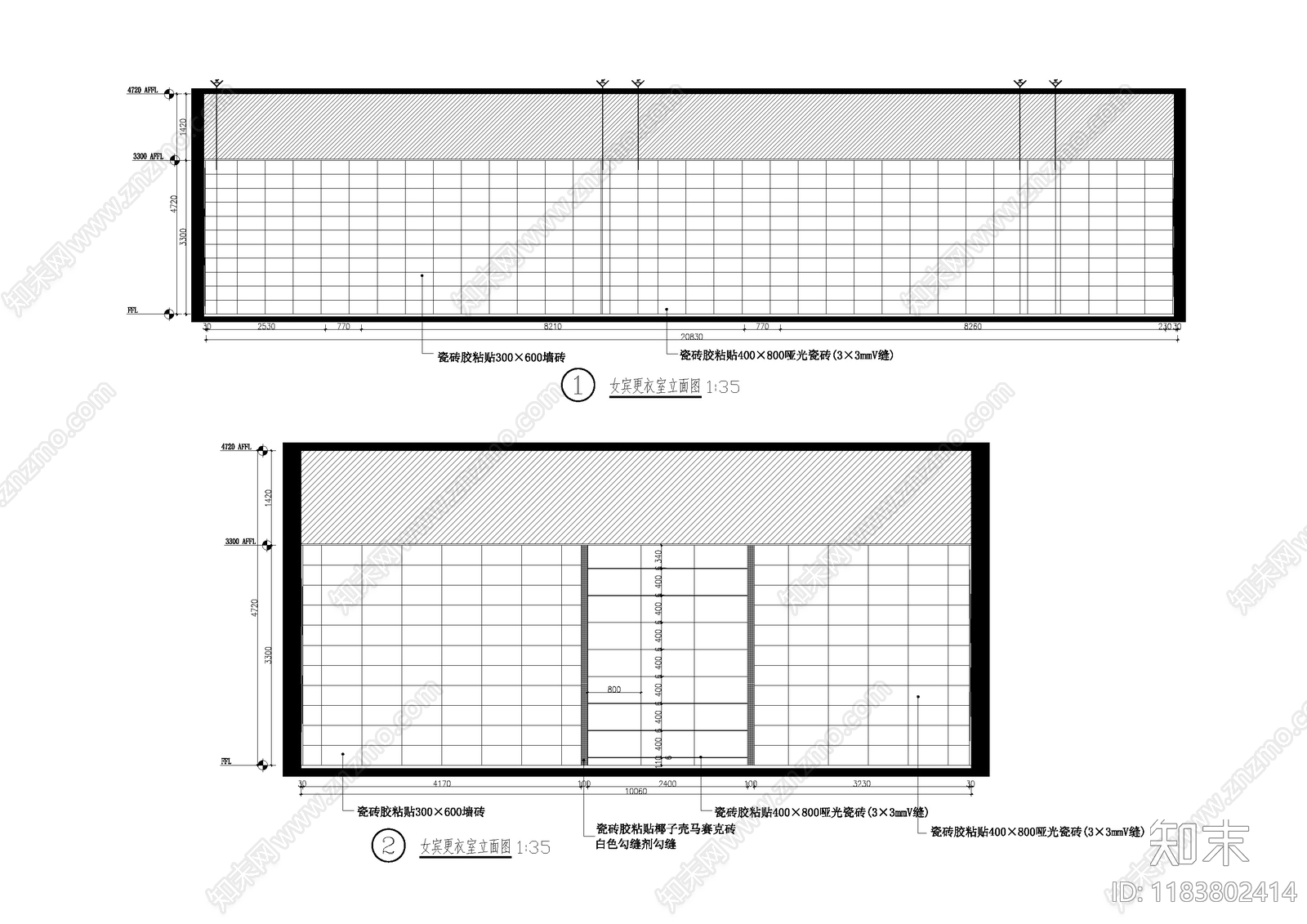 新中式中式酒店cad施工图下载【ID:1183802414】