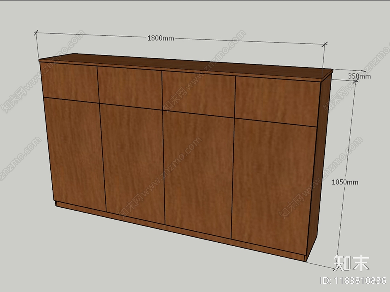 现代原木玄关柜SU模型下载【ID:1183810836】