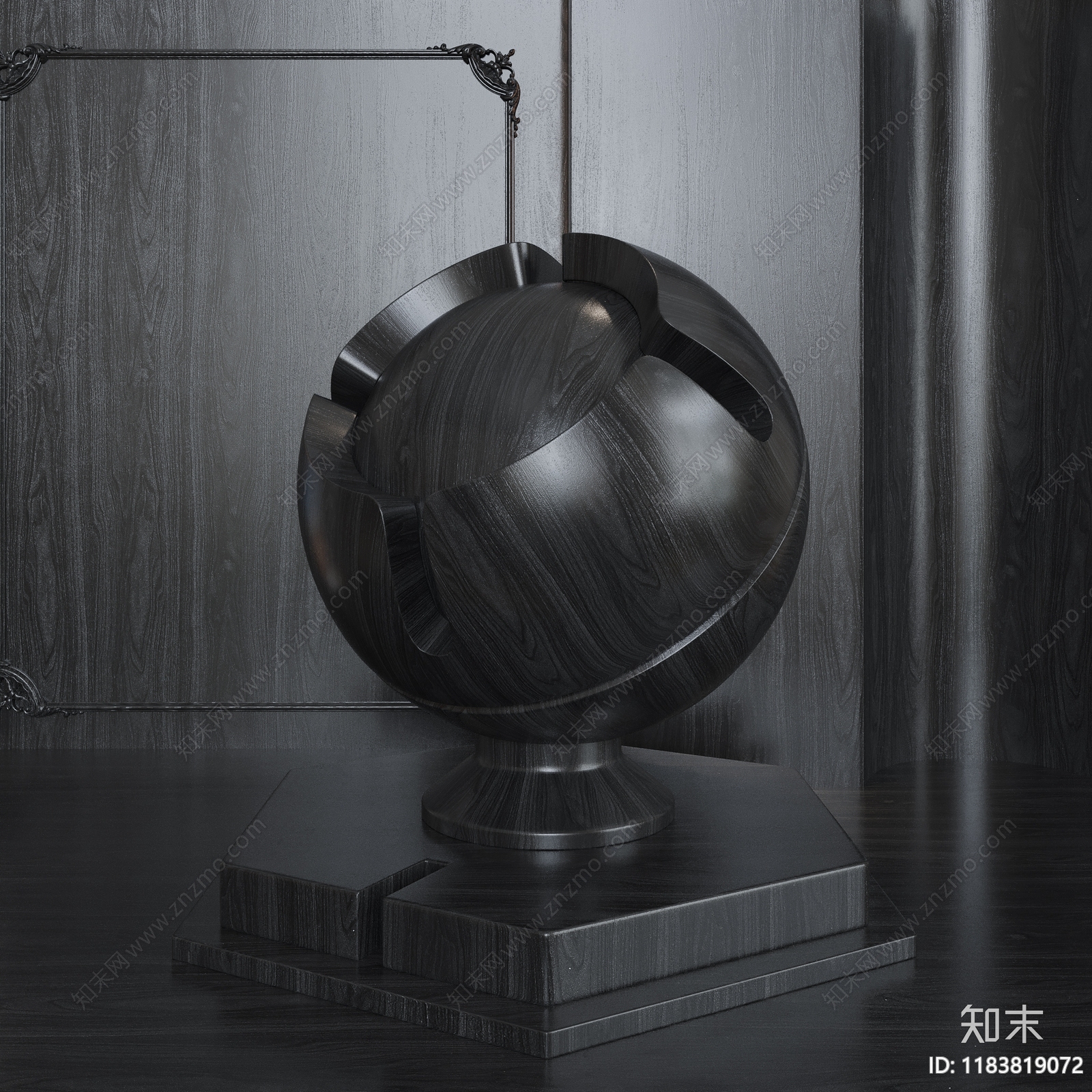 亮光黑色木纹木饰面贴图下载【ID:1183819072】