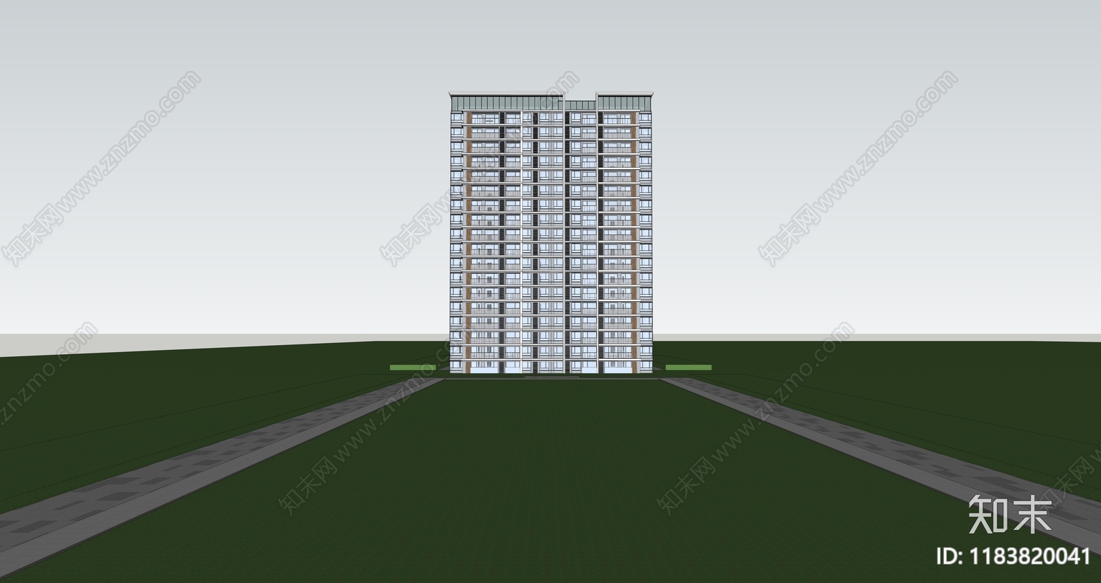 现代高层住宅SU模型下载【ID:1183820041】