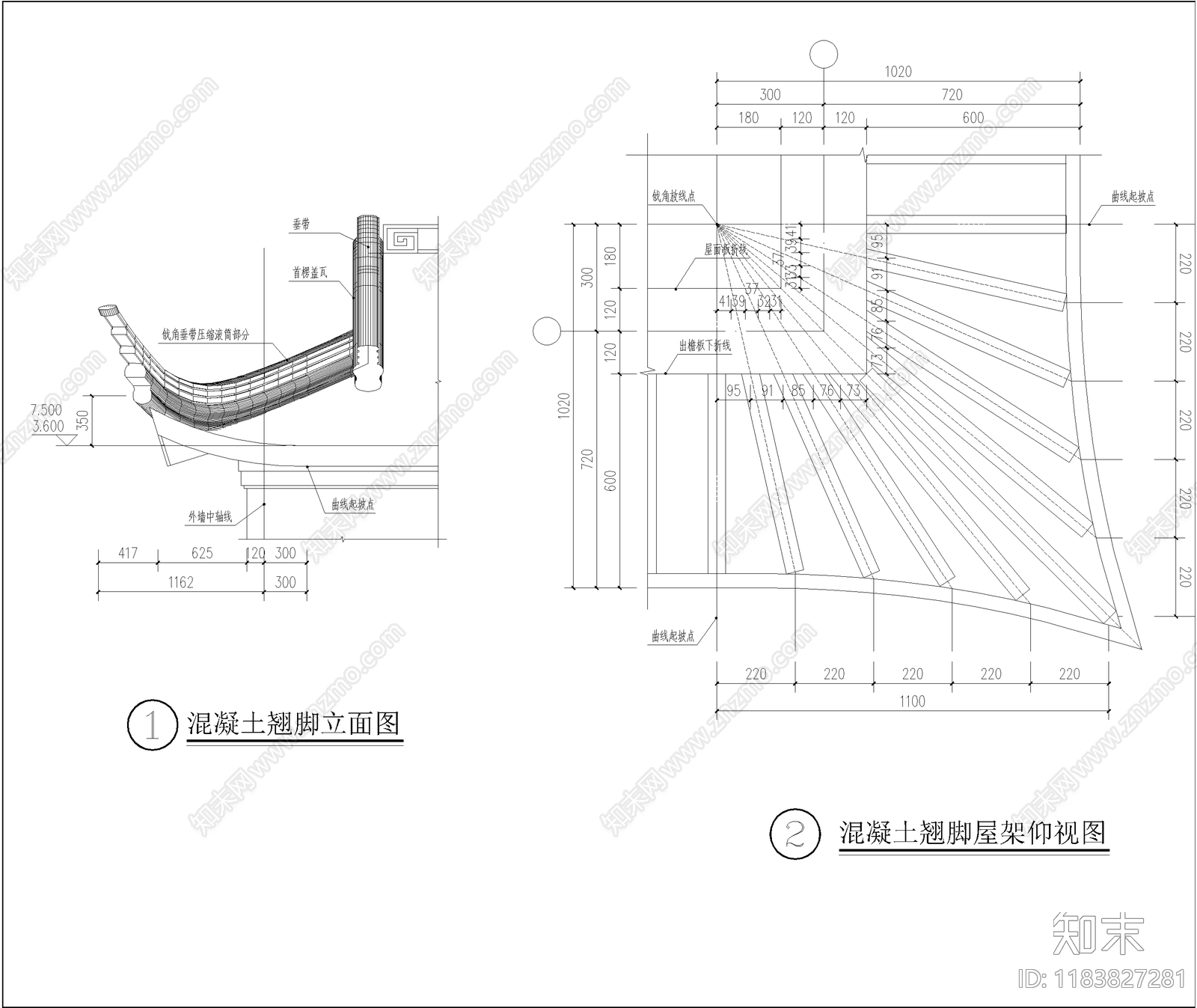 中式新中式四合院cad施工图下载【ID:1183827281】