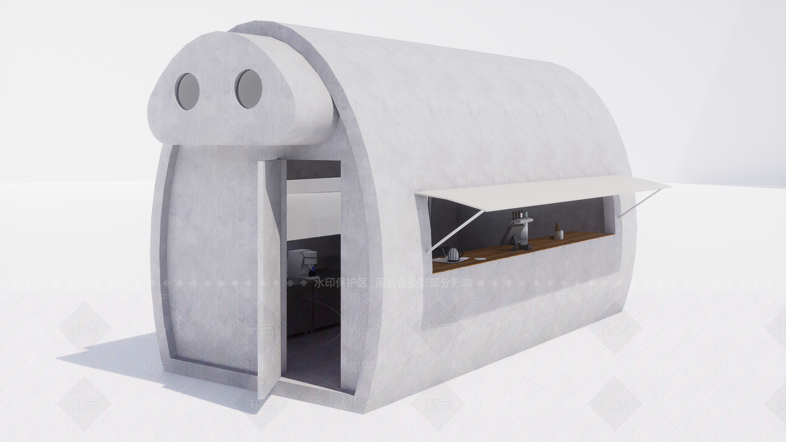 现代简约风格建筑SU模型下载【ID:1183828883】