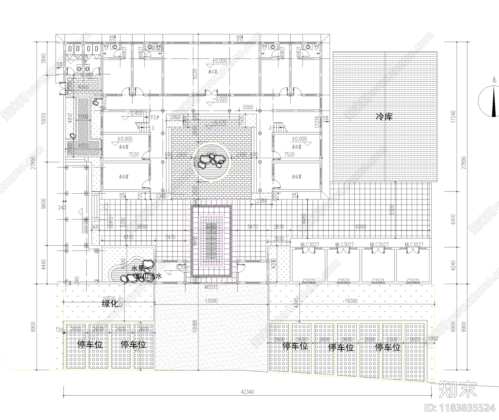 中式三合院cad施工图下载【ID:1183835524】