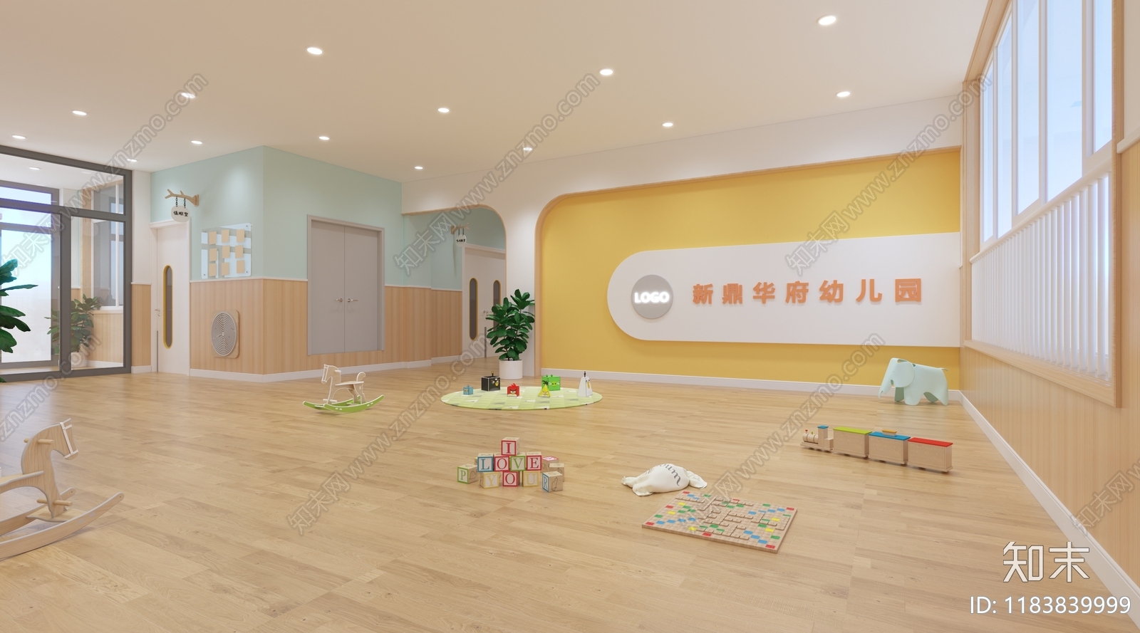 现代幼儿园cad施工图下载【ID:1183839999】