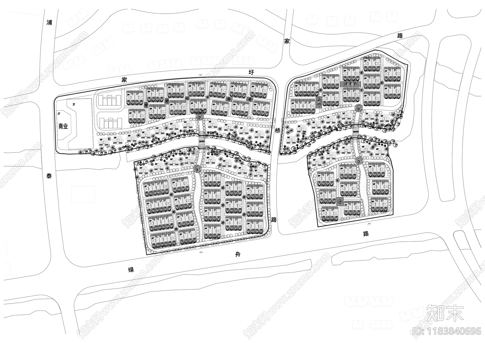 现代别墅建筑cad施工图下载【ID:1183840696】