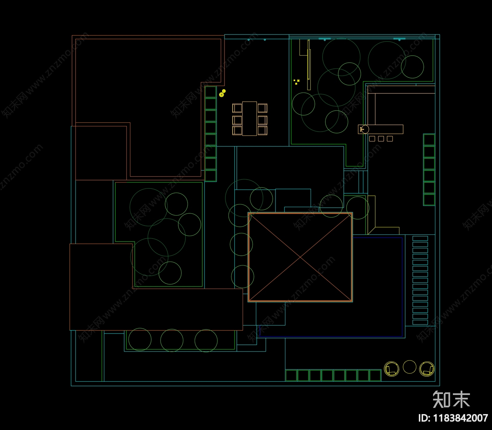 现代庭院cad施工图下载【ID:1183842007】