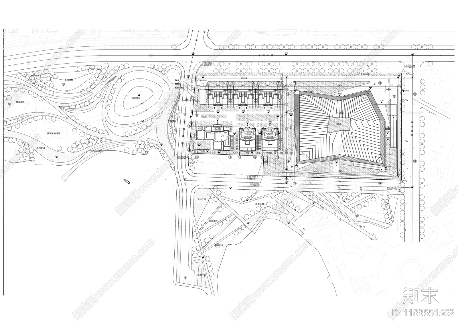 现代产业园建筑cad施工图下载【ID:1183851562】