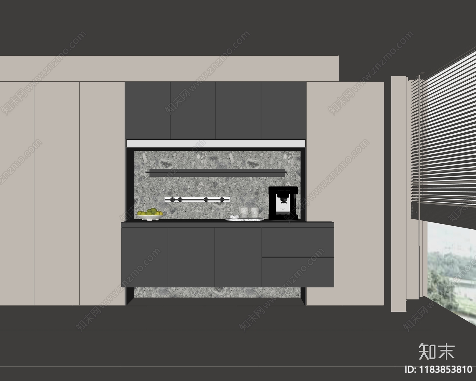 现代酒柜SU模型下载【ID:1183853810】