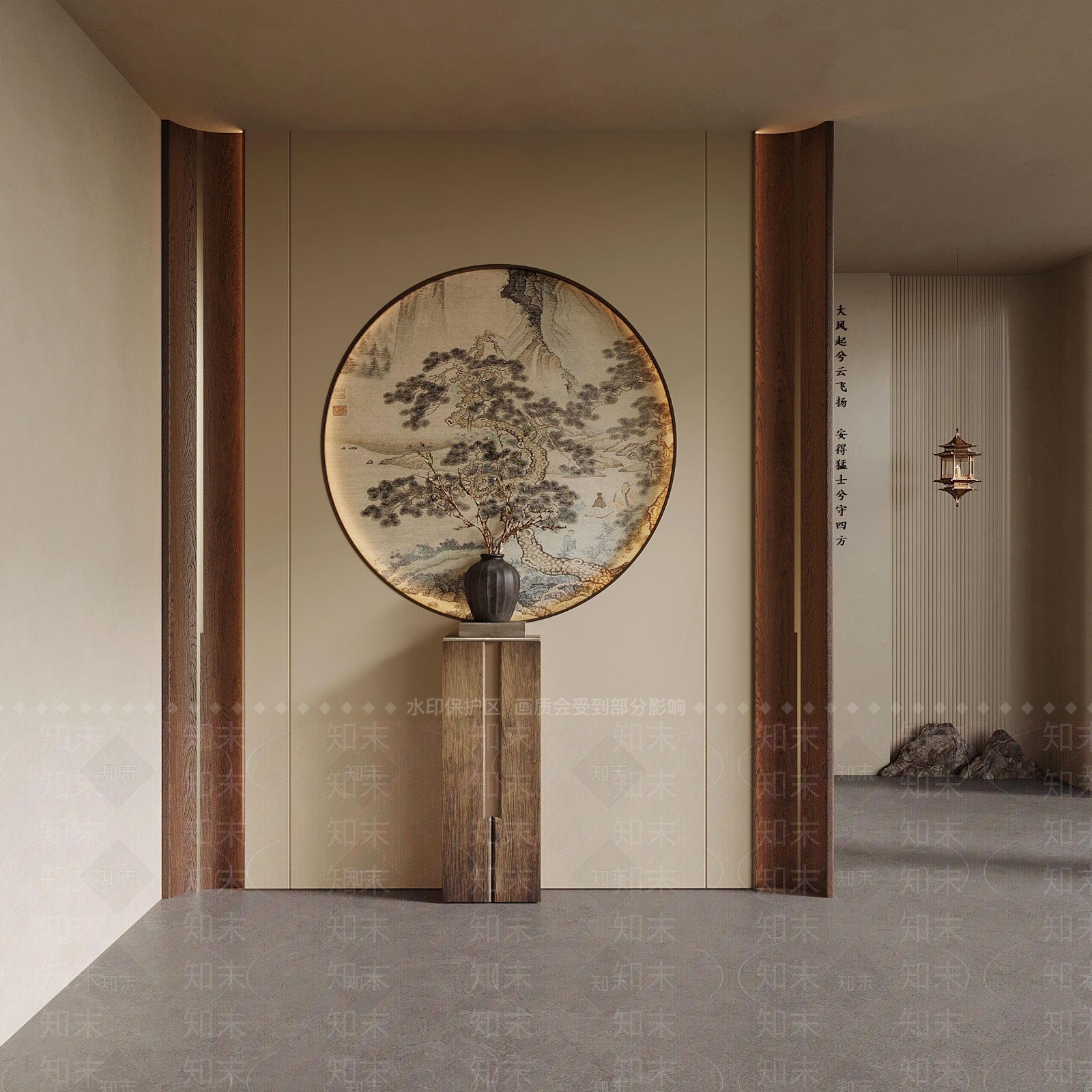 新中式隔断SU模型下载【ID:1183855019】