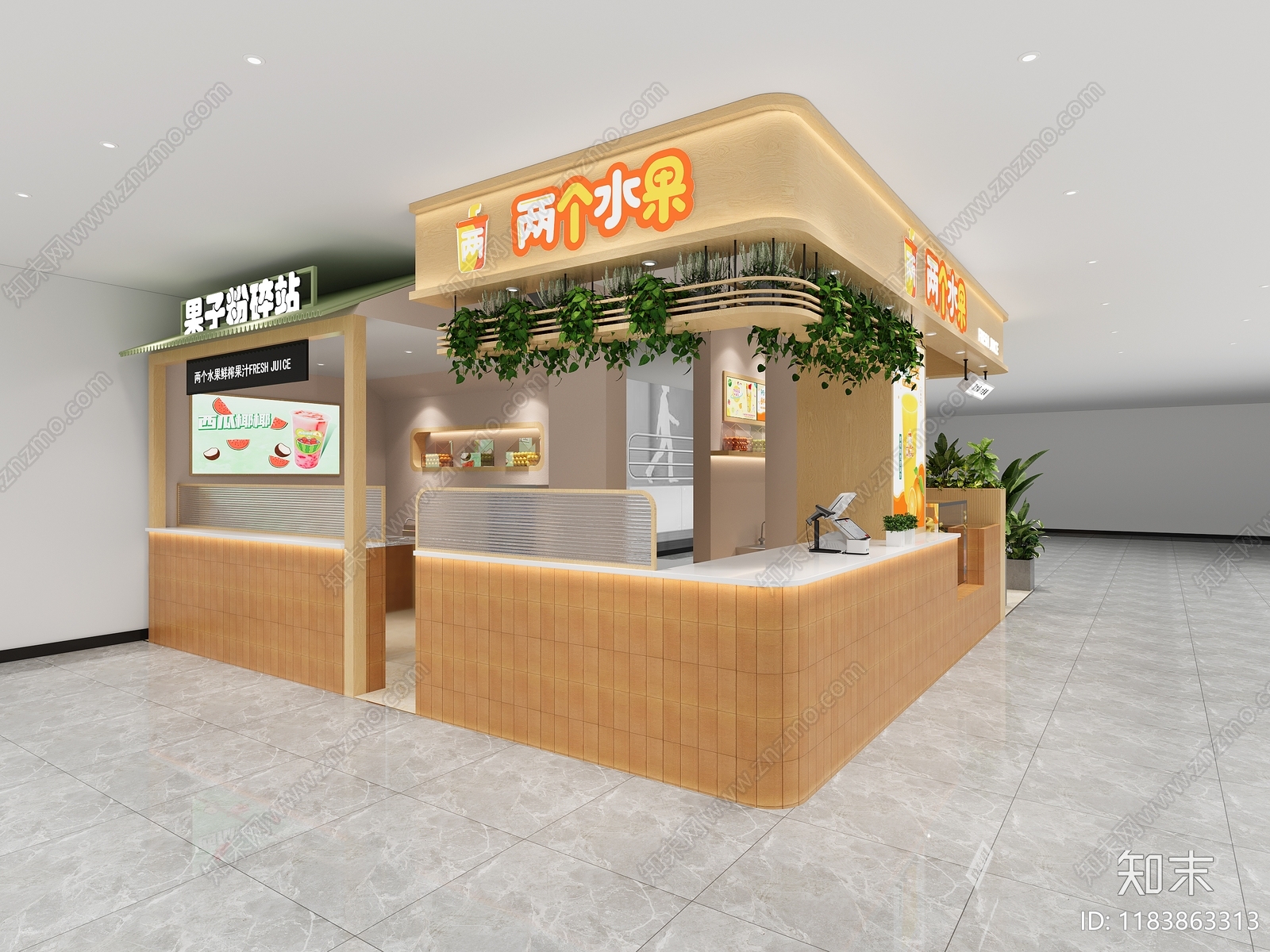 现代简约奶茶店3D模型下载【ID:1183863313】