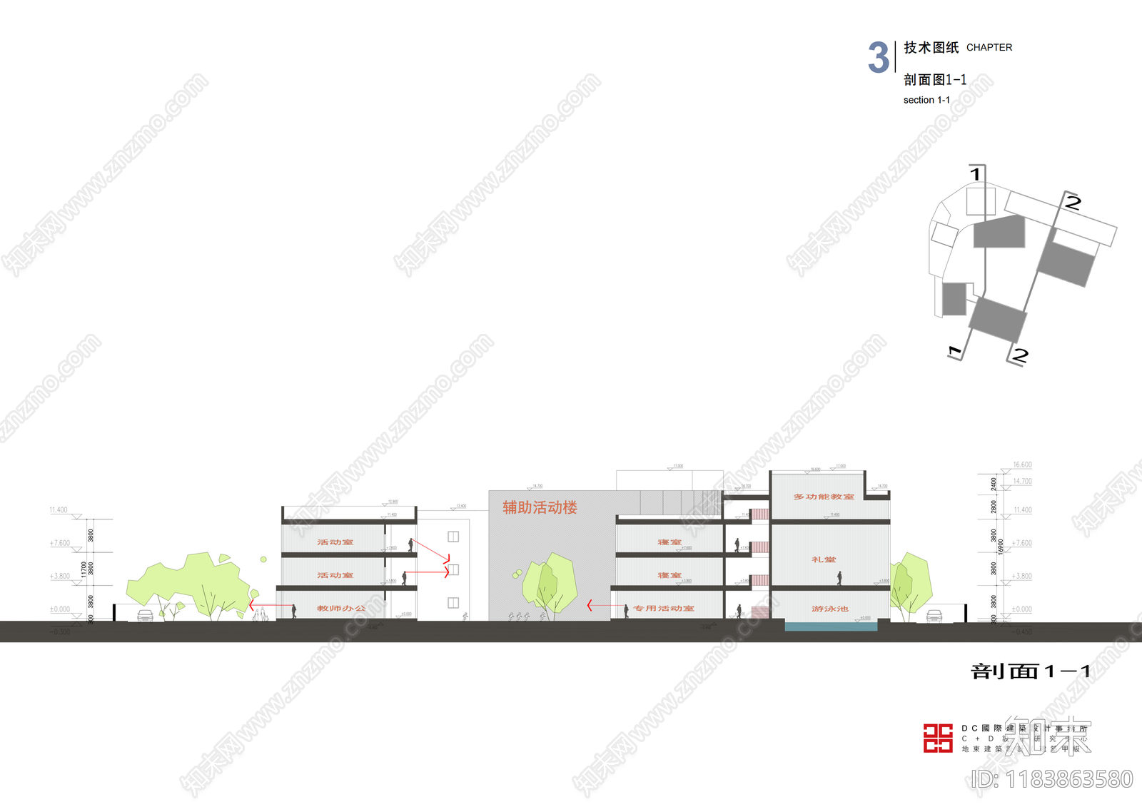 现代幼儿园建筑cad施工图下载【ID:1183863580】