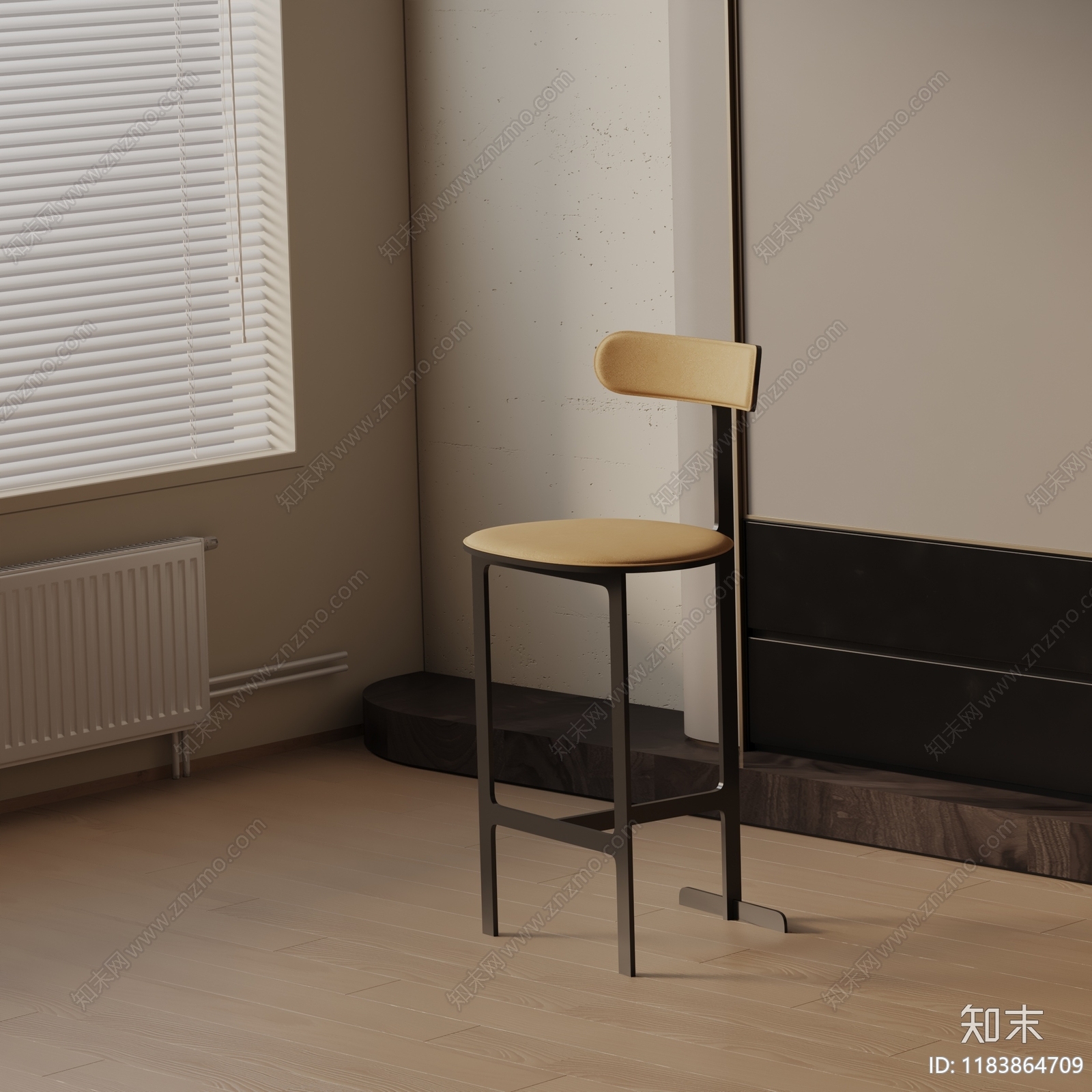 现代吧椅3D模型下载【ID:1183864709】