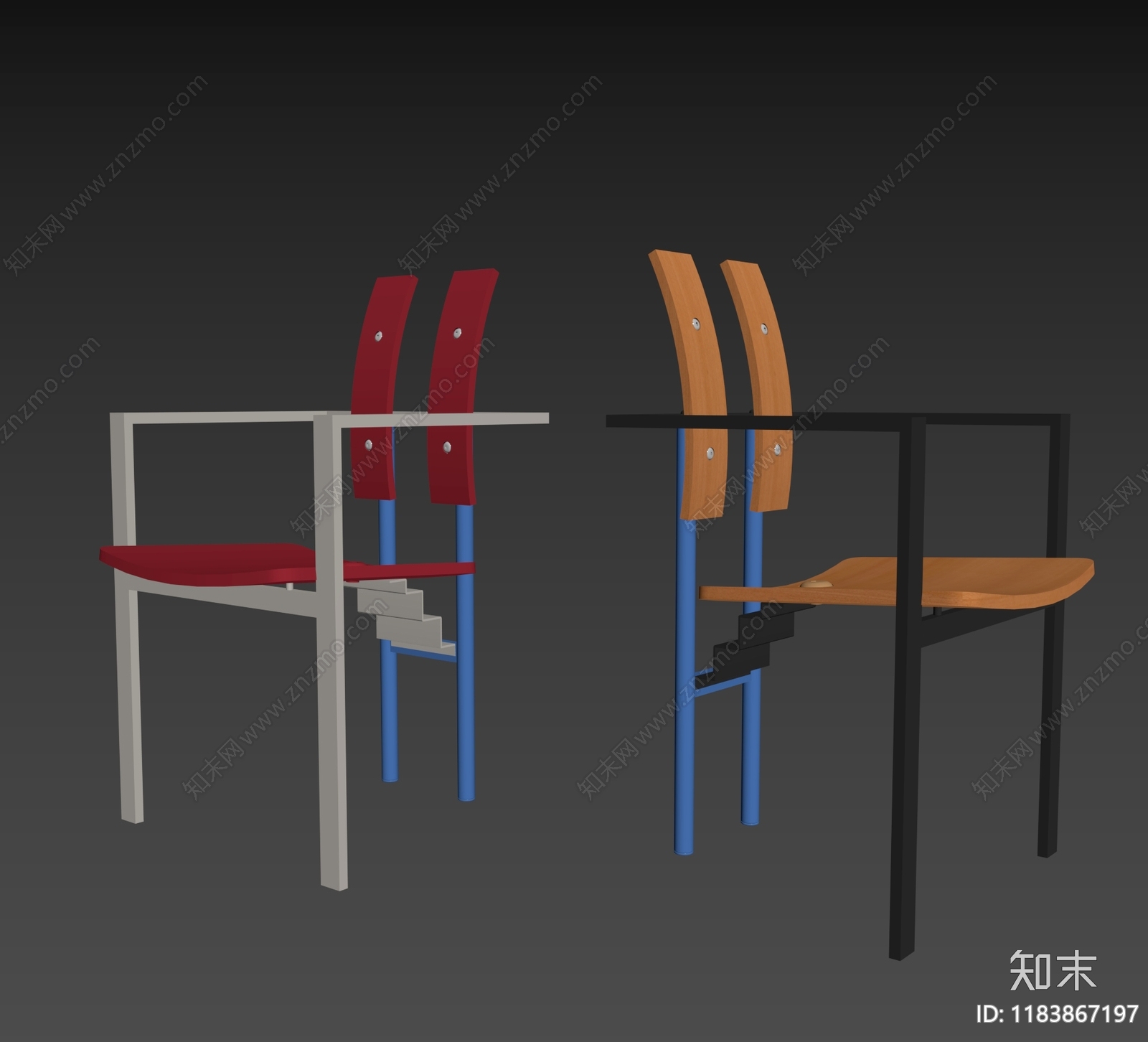 现代餐椅3D模型下载【ID:1183867197】