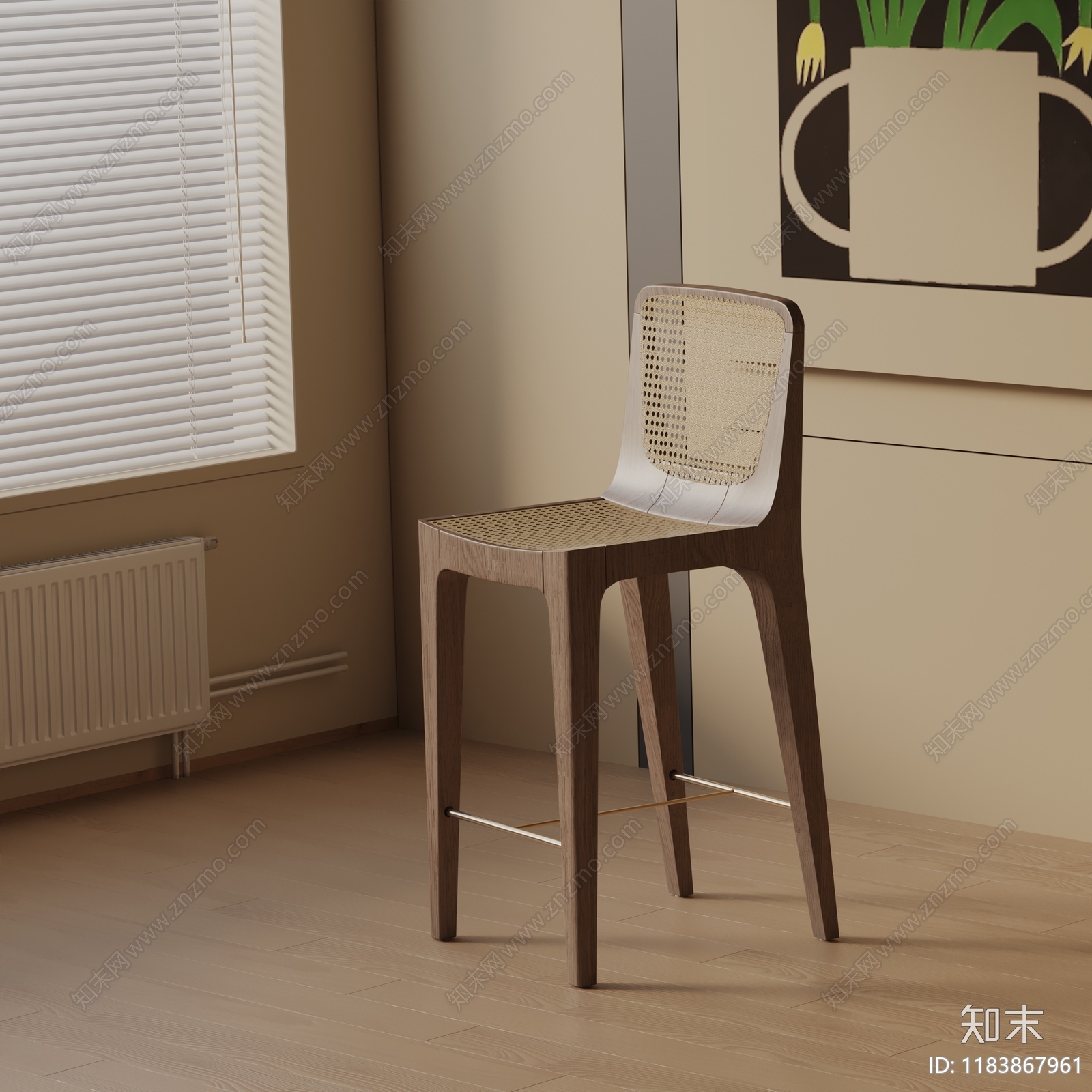 现代吧椅3D模型下载【ID:1183867961】