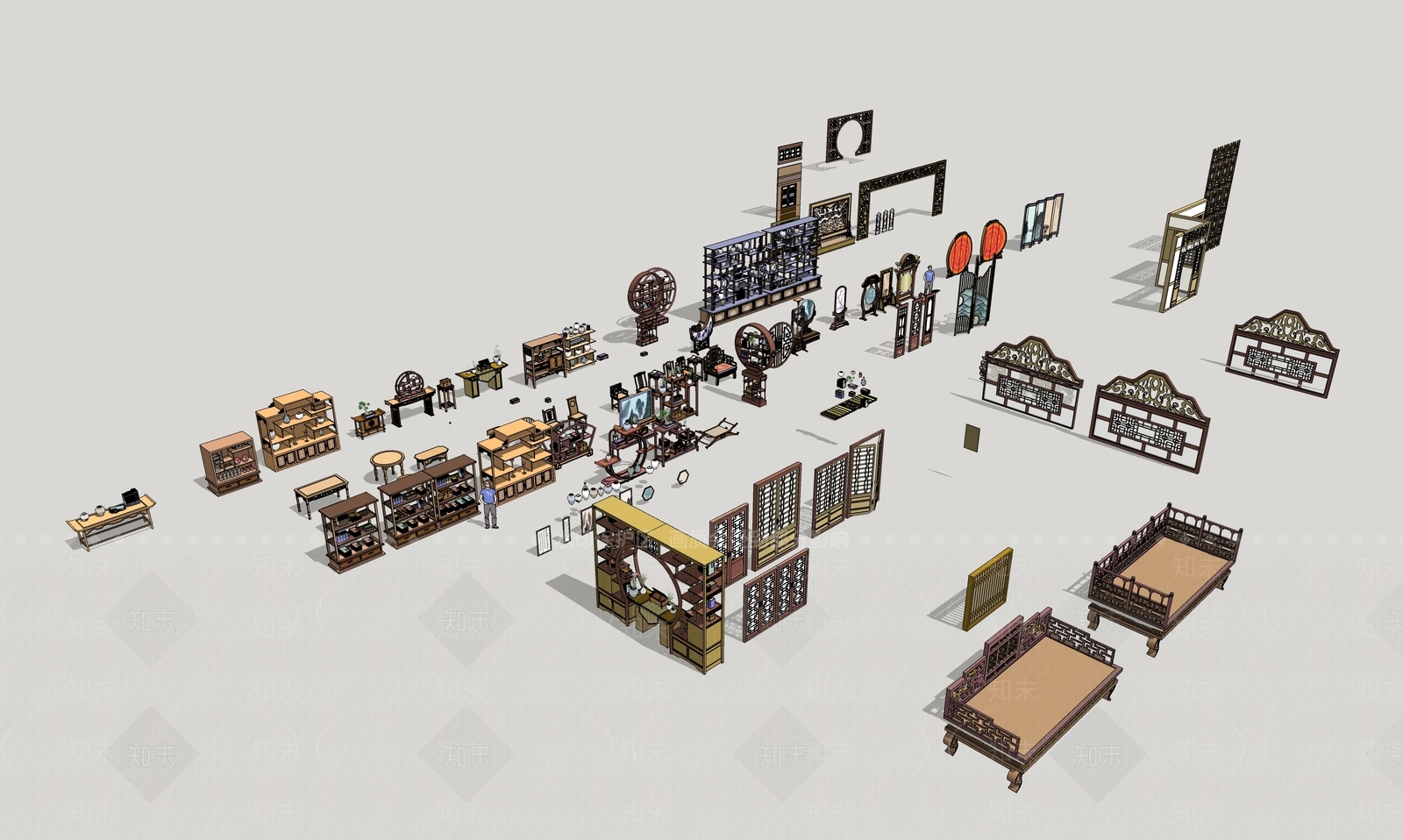 中式其他户外家具SU模型下载【ID:1183867957】