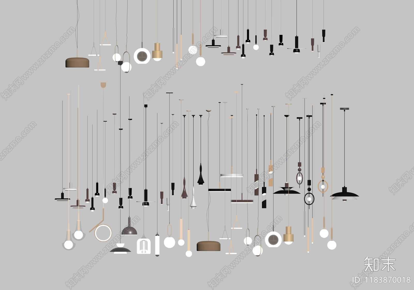 现代简约灯具组合SU模型下载【ID:1183870018】