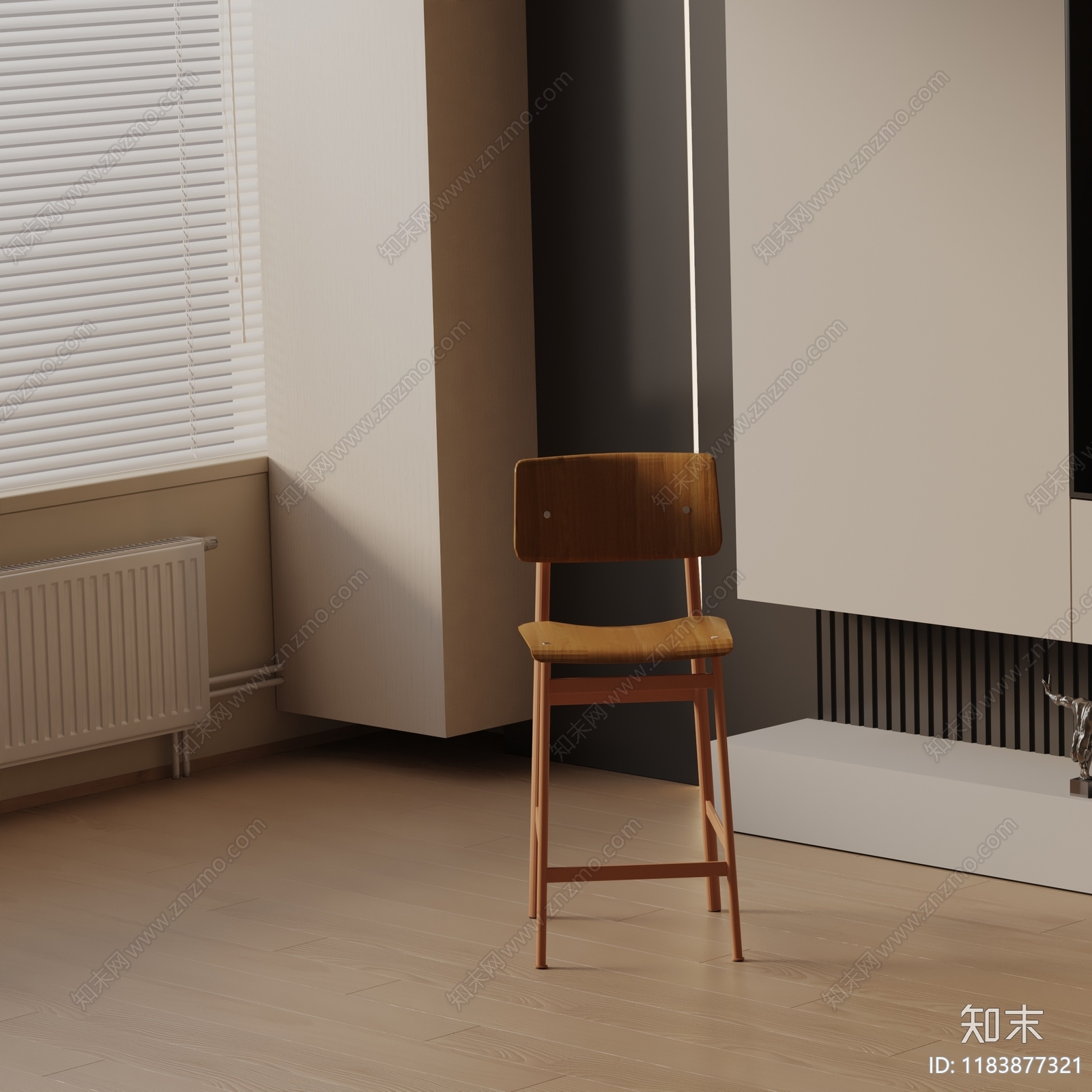 现代吧椅3D模型下载【ID:1183877321】