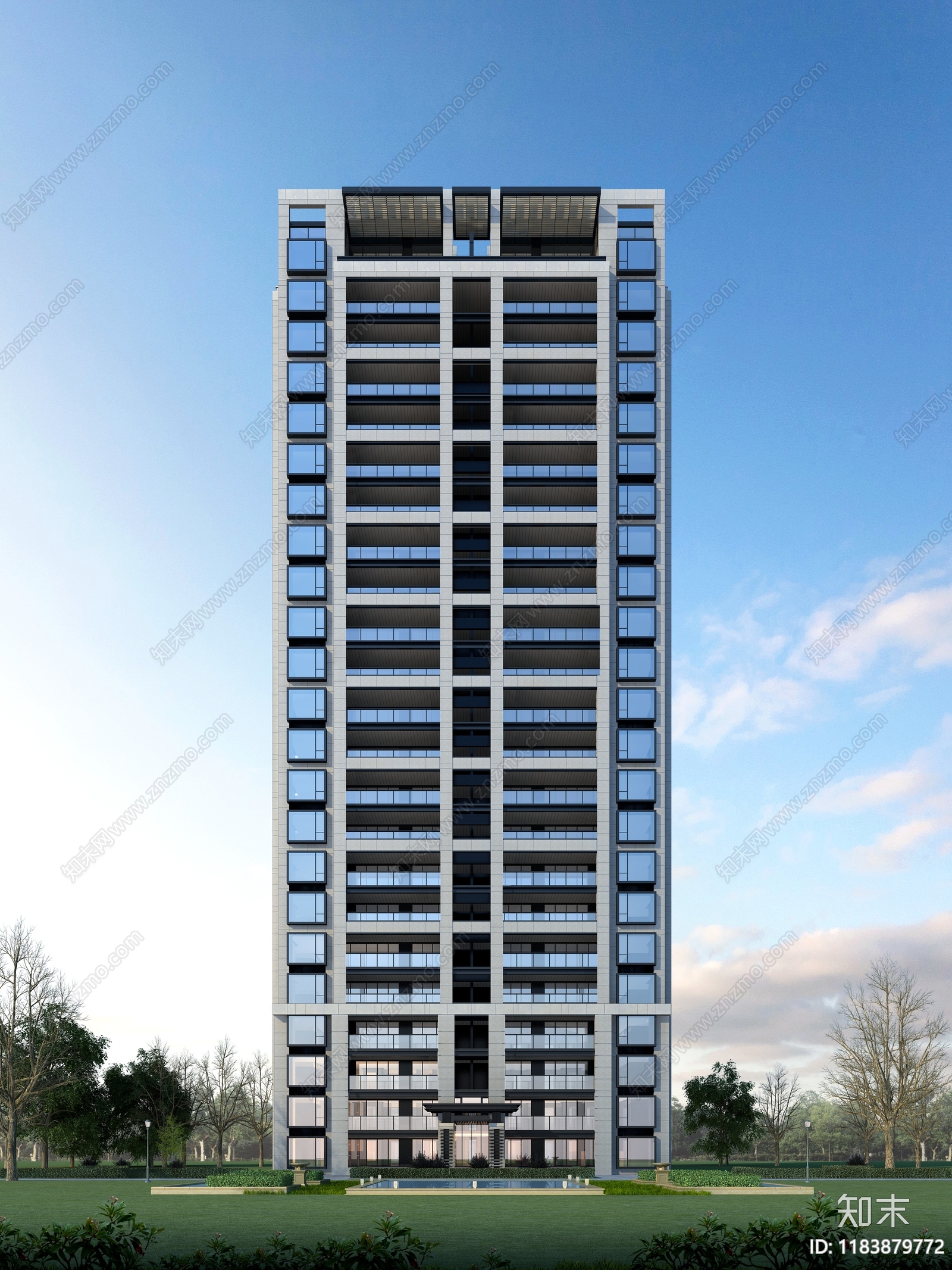 现代住宅楼建筑cad施工图下载【ID:1183879772】