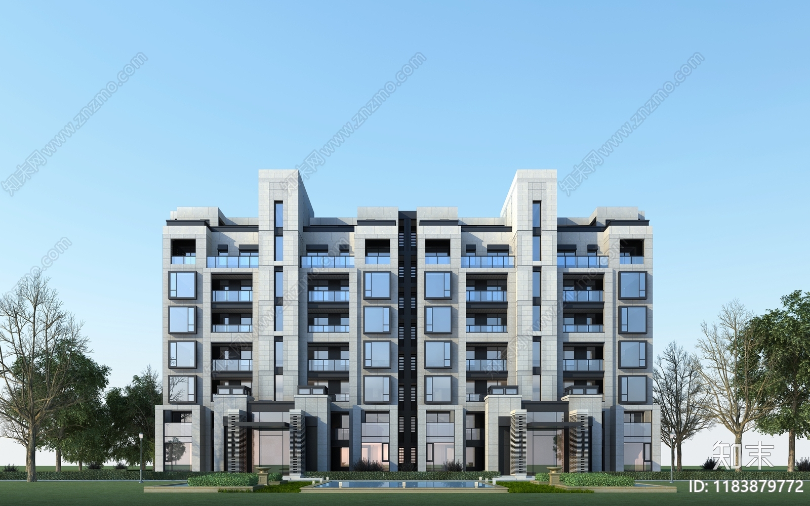 现代住宅楼建筑cad施工图下载【ID:1183879772】
