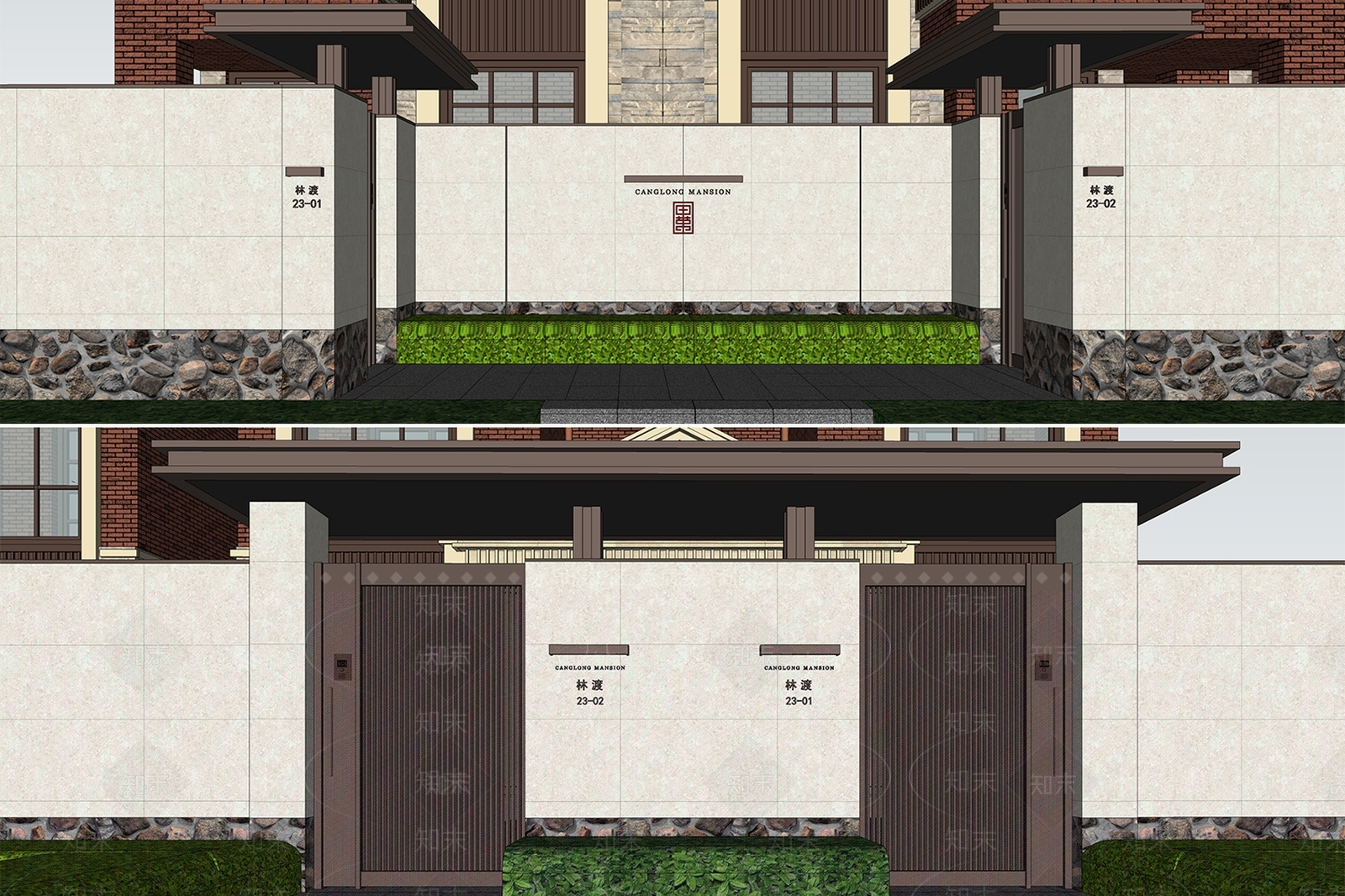 现代庭院门SU模型下载【ID:1183880150】