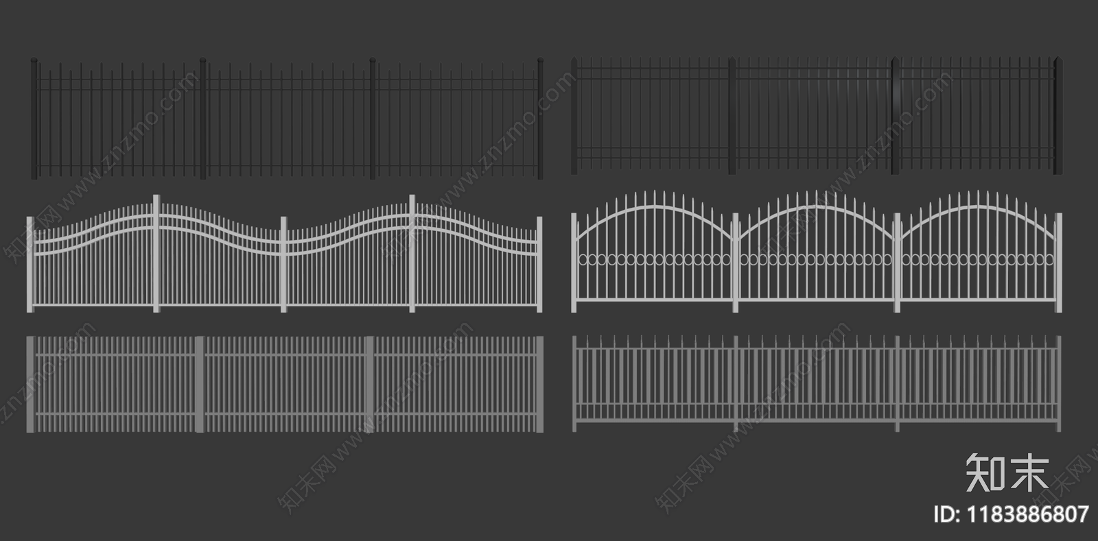 现代围栏护栏SU模型下载【ID:1183886807】