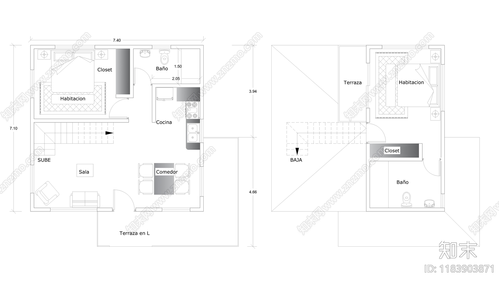 现代住宅楼建筑cad施工图下载【ID:1183903871】