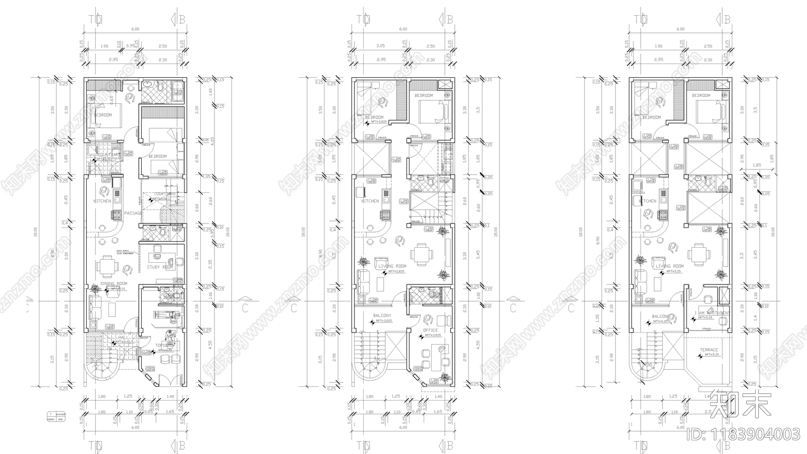 现代别墅建筑施工图下载【ID:1183904003】