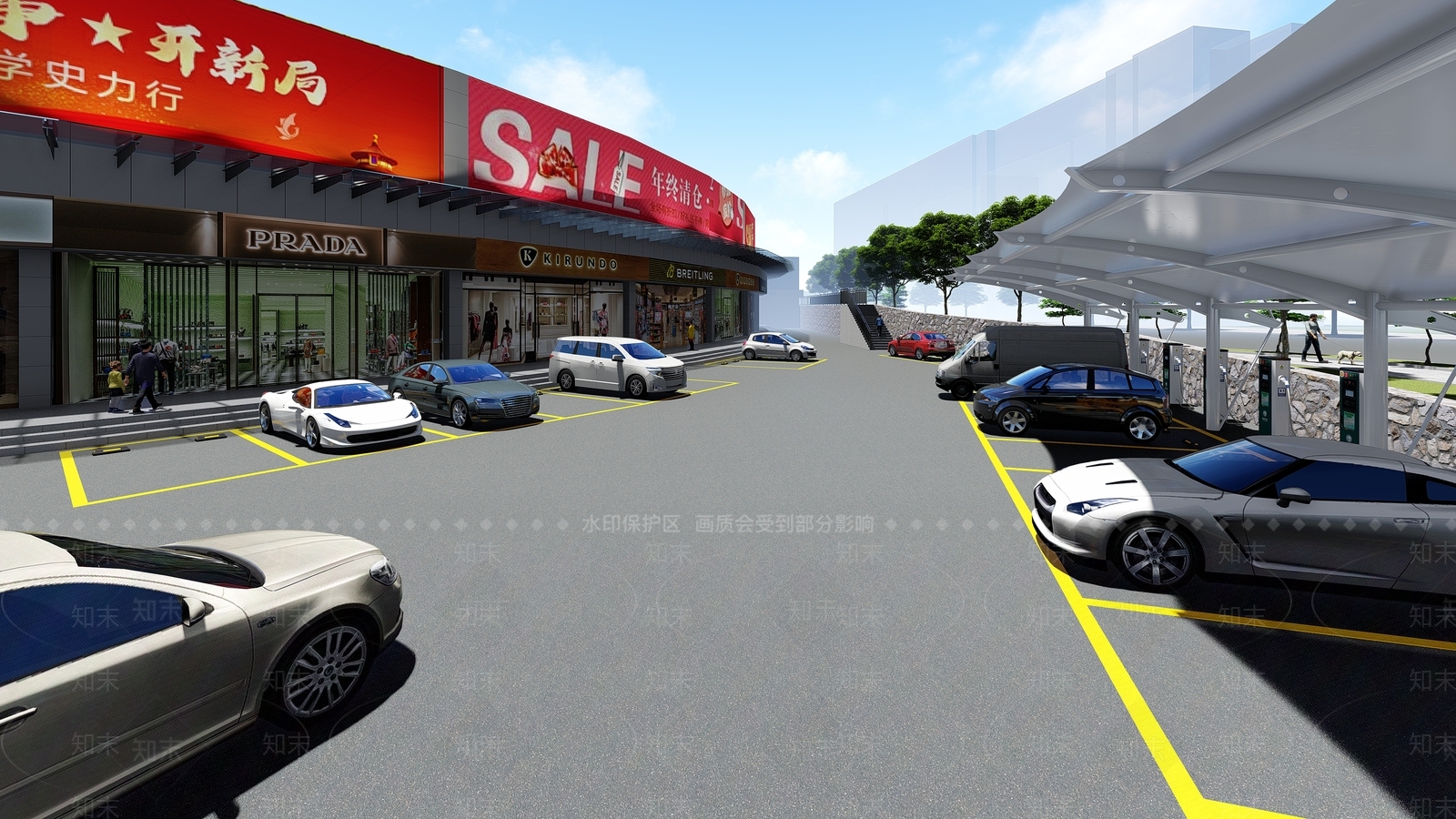 现代简约广场景观SU模型下载【ID:1183904625】