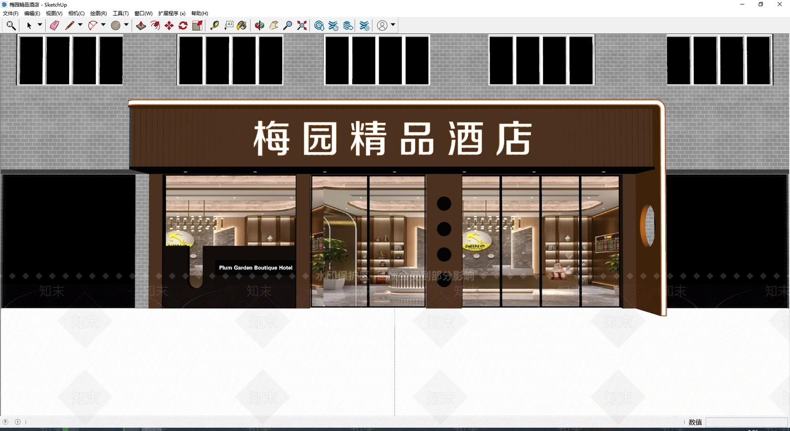 现代门头SU模型下载【ID:1183904814】