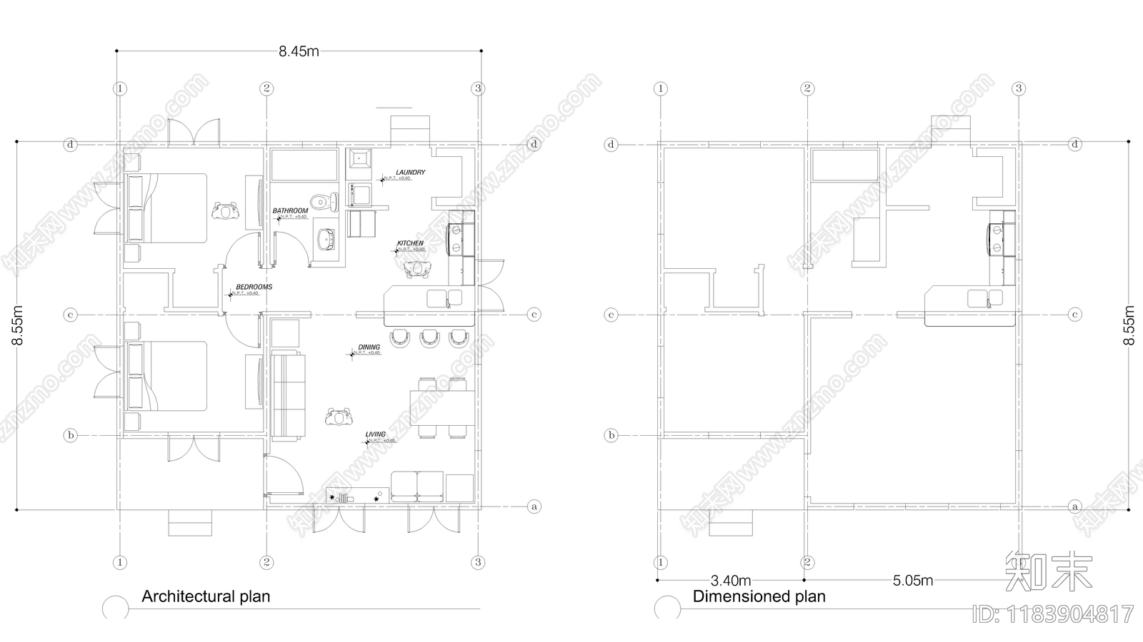 现代住宅楼建筑施工图下载【ID:1183904817】