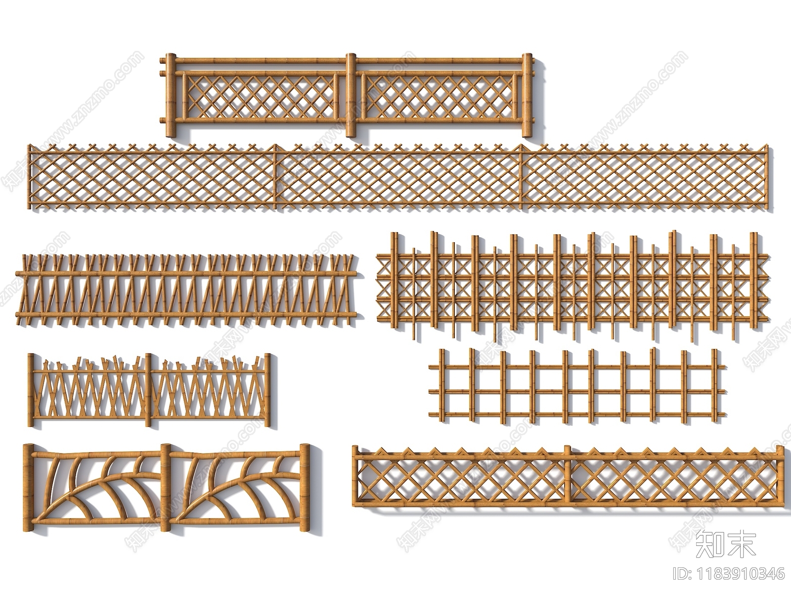 中式围墙3D模型下载【ID:1183910346】