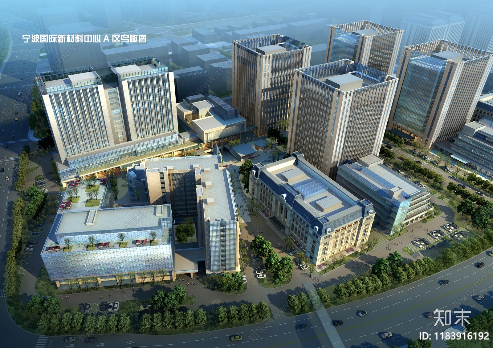 现代产业园建筑cad施工图下载【ID:1183916192】