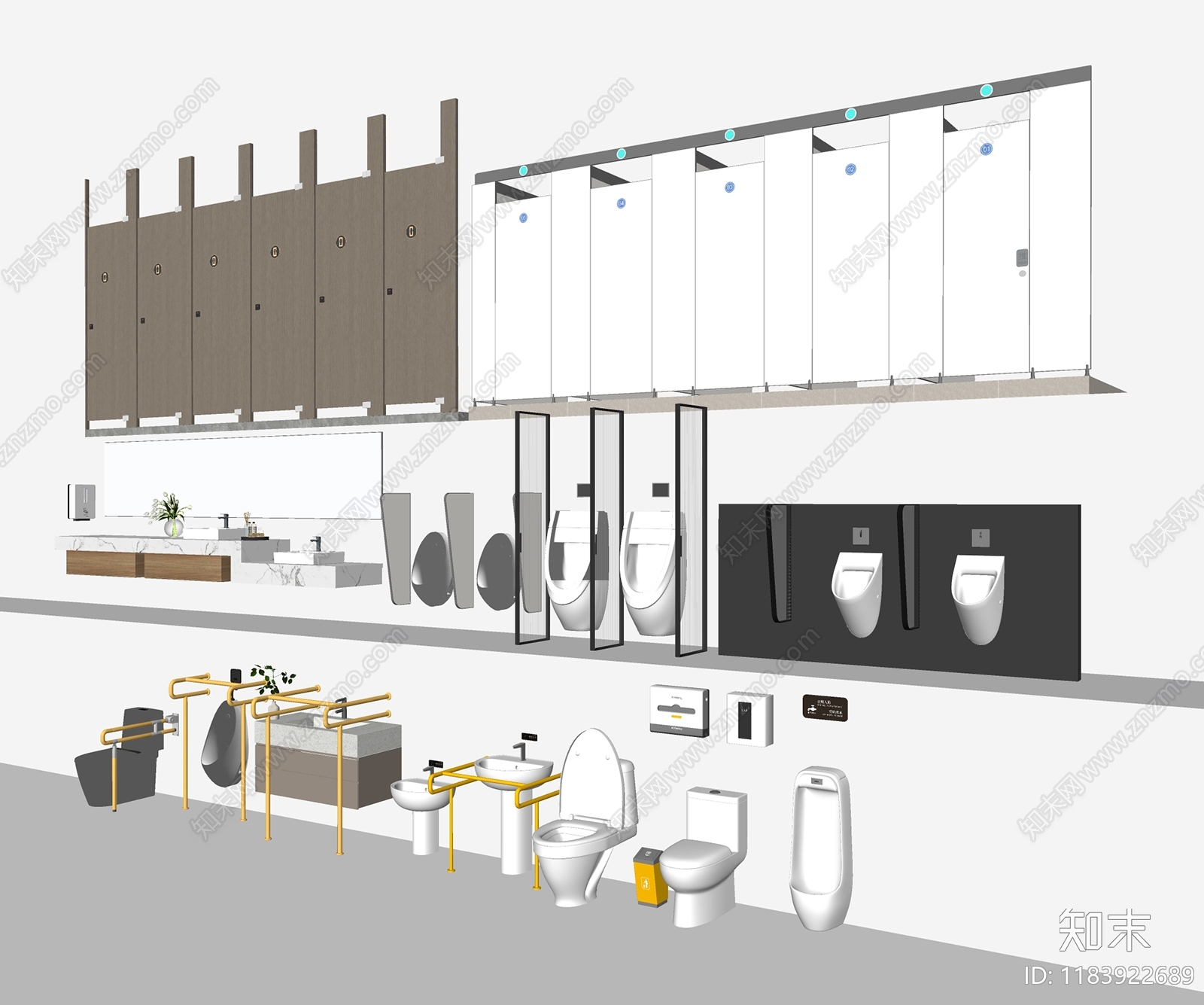 现代公共卫生间SU模型下载【ID:1183922689】