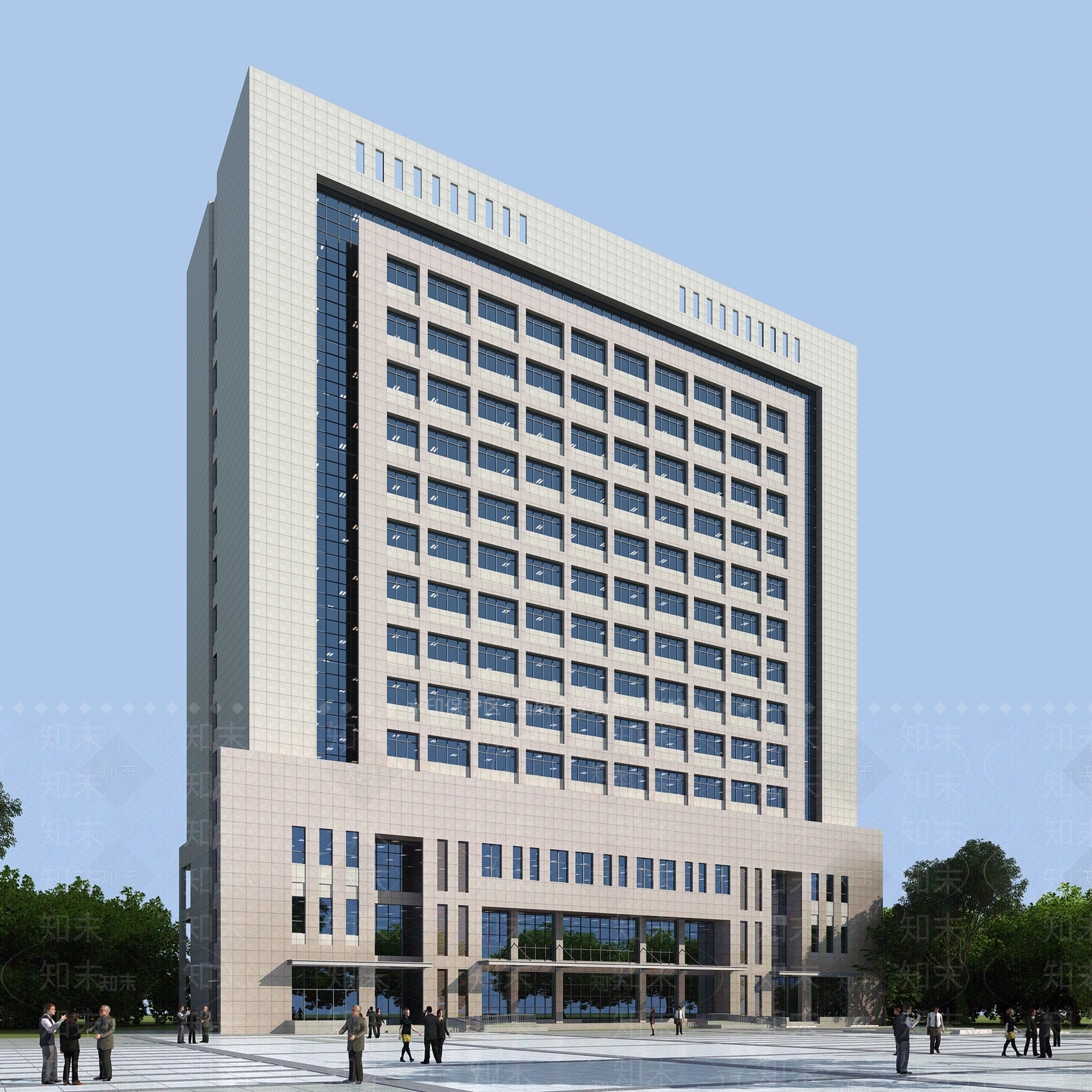 现代办公楼3D模型下载【ID:1183924103】