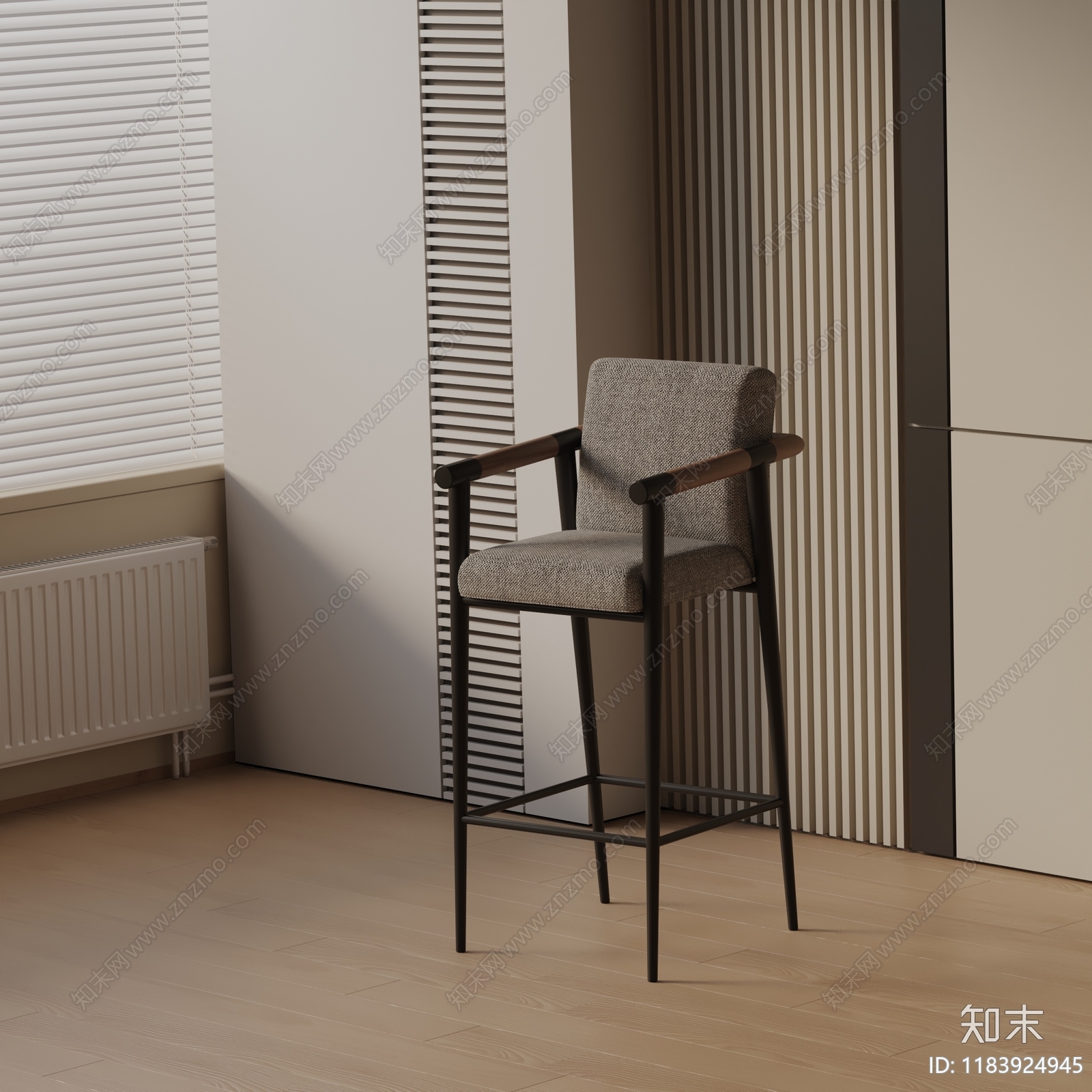 现代吧椅3D模型下载【ID:1183924945】